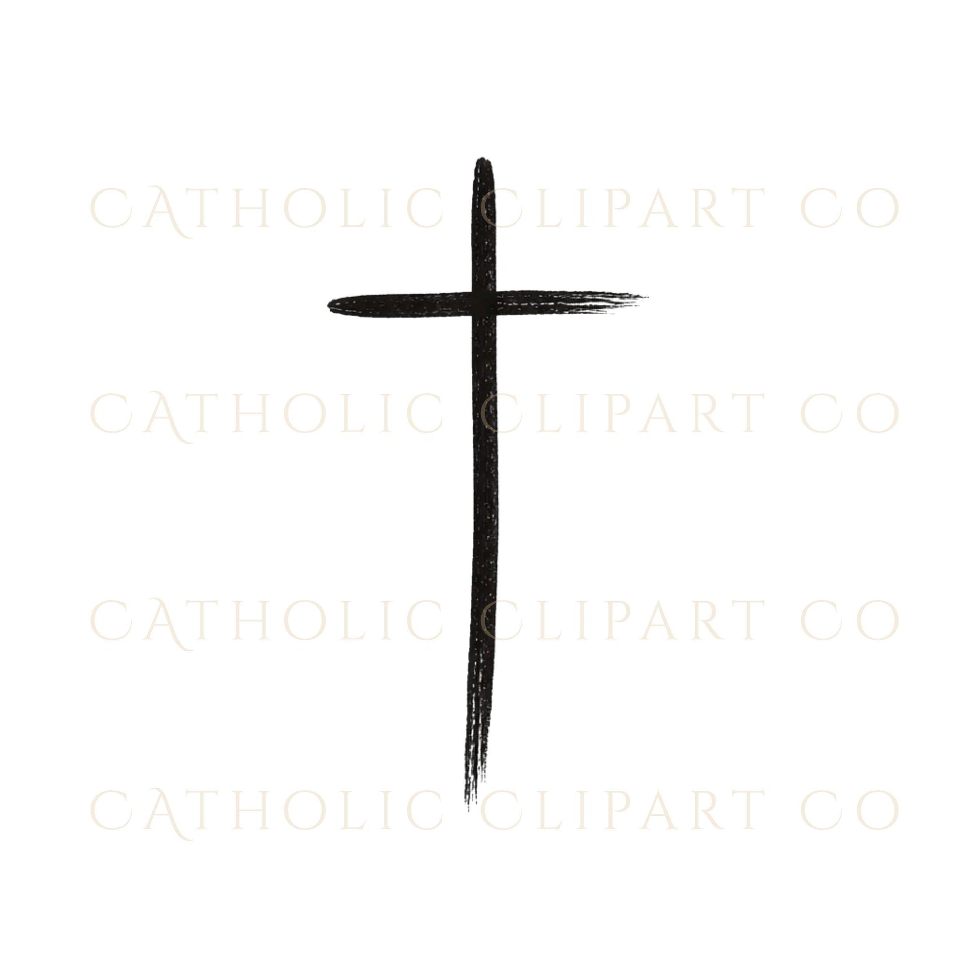 Hand drawn cross clipart subtle organic style / Cruz dibujada a mano estilo orgánico
