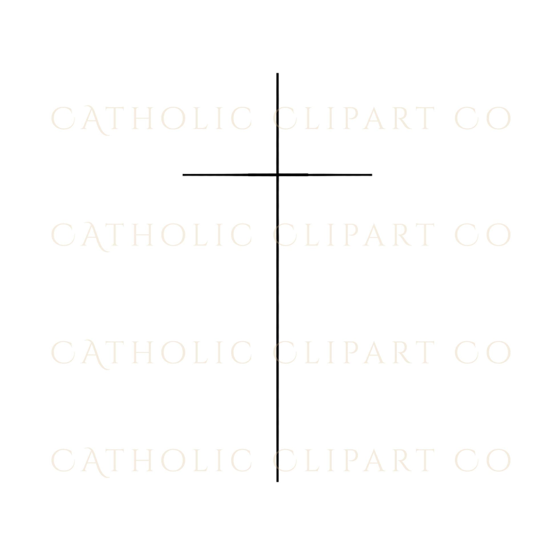 Religious cross clipart simple clean design / Clipart de cruz religiosa limpia