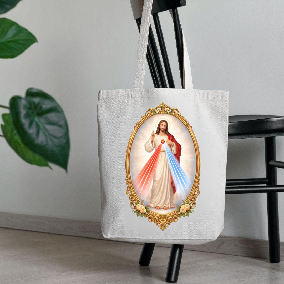 Divine Mercy framed artwork gold oval frame / Divina Misericordia imagen en marco ovalado dorado