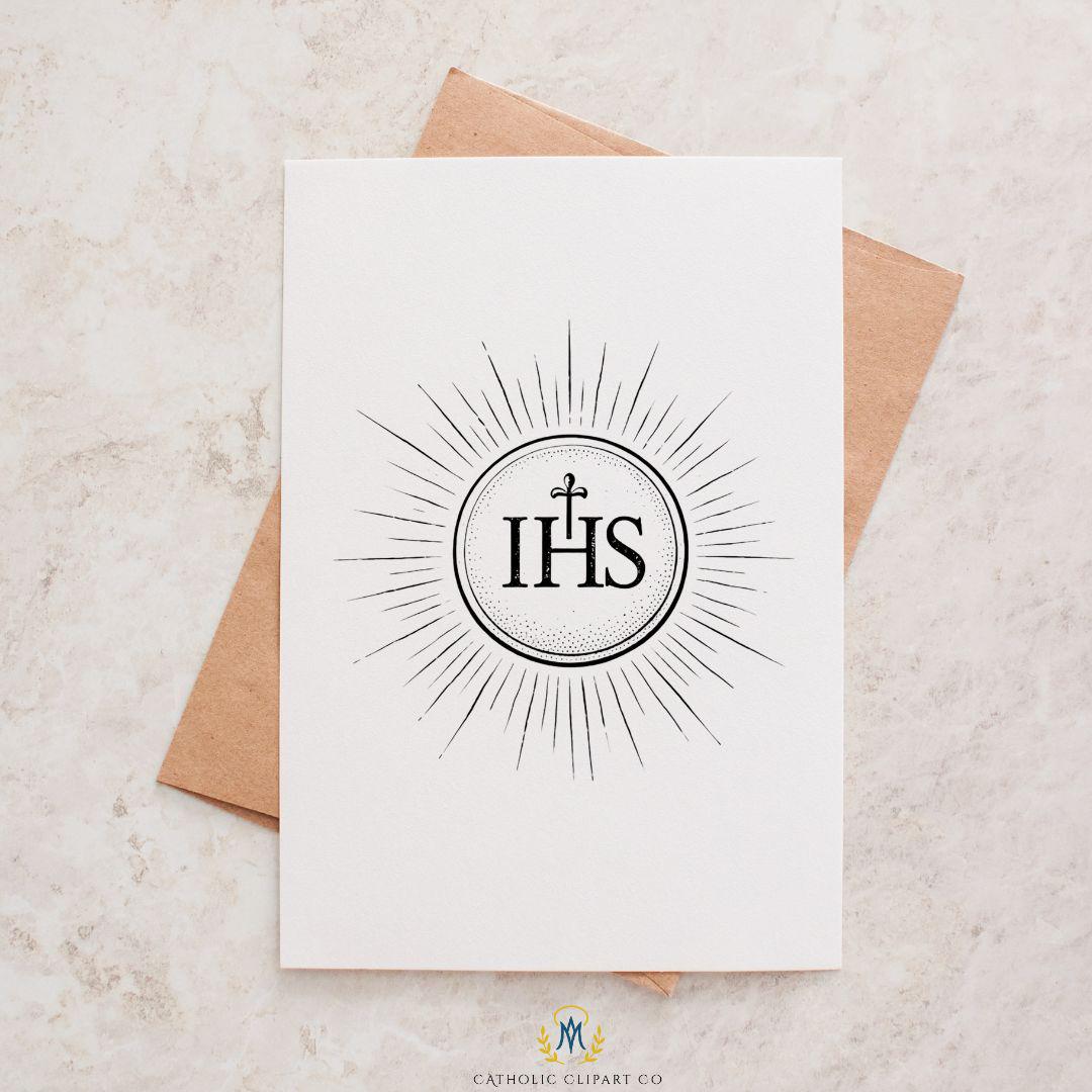 Catholic Eucharist symbols clipart chalice host monstrance line art / Clipart eucarístico católico cáliz hostia custodia en blanco y negro