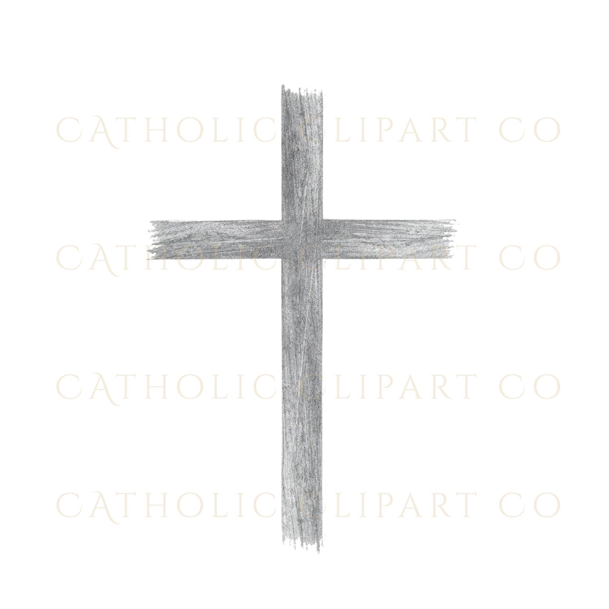 Set of 10 cross clipart PNG black sketch crosses, conjunto de 10 cruces clipart estilo boceto negro