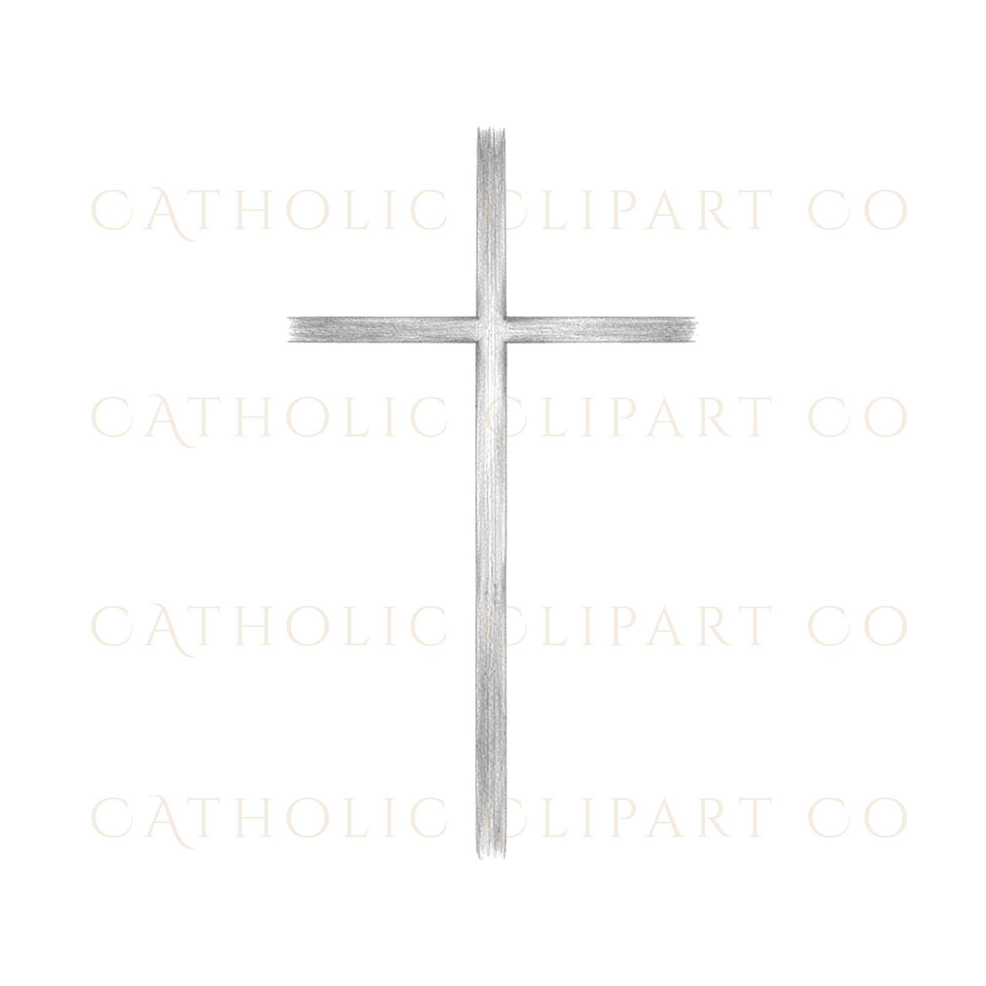 Sketch cross PNG hand drawn religious symbol clipart, cruz boceto dibujo a mano símbolo religioso