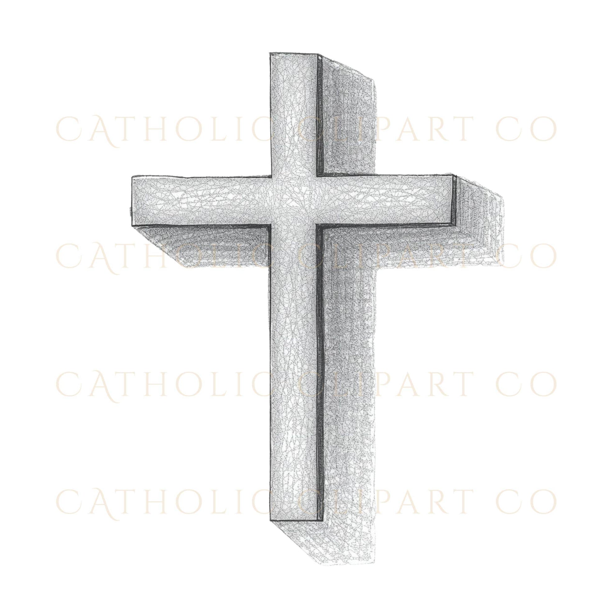 Catholic cross clipart simple design PNG transparent, cruz católica clipart diseño simple fondo transparente