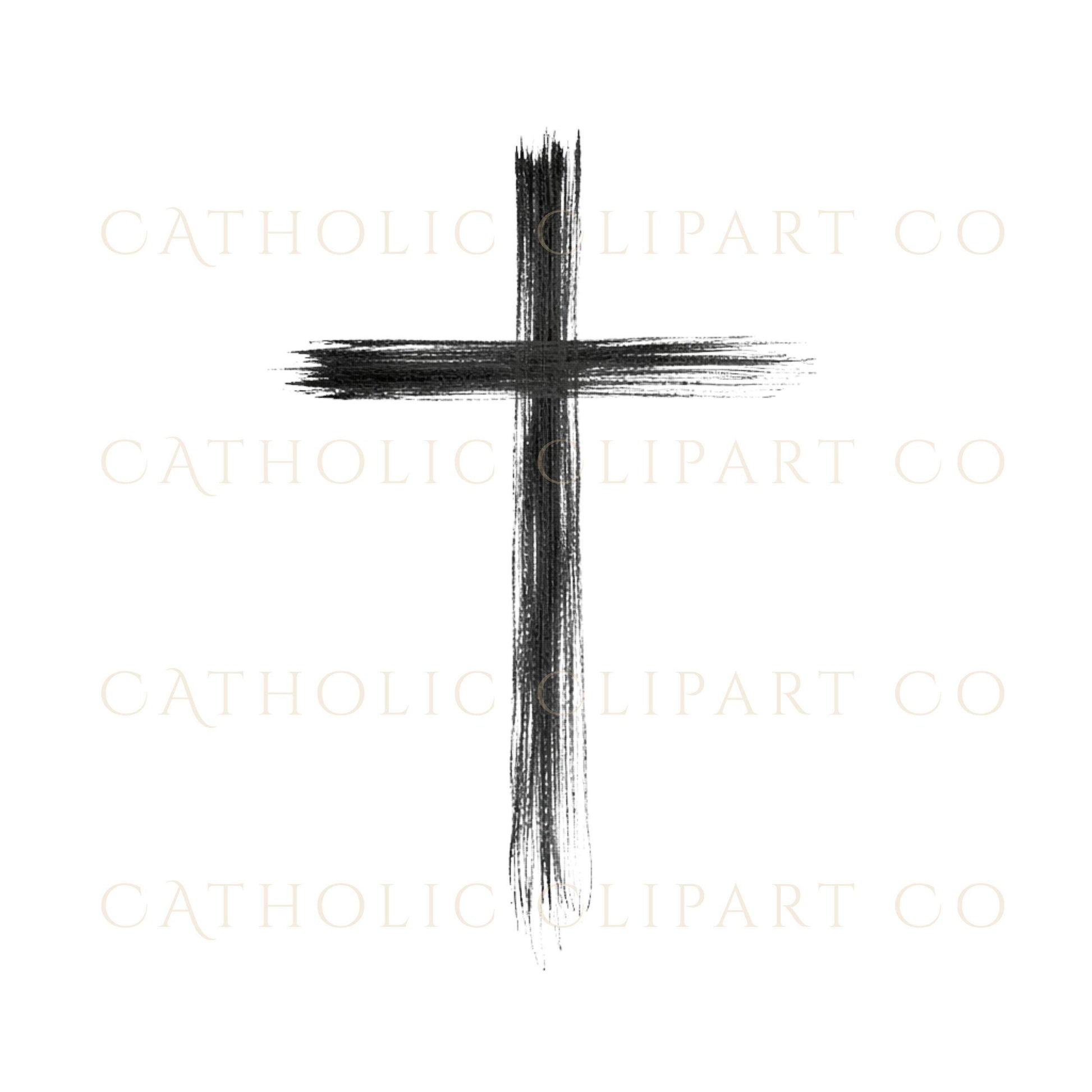 Cross outline PNG minimal sketch cross design, cruz contorno minimalista estilo boceto