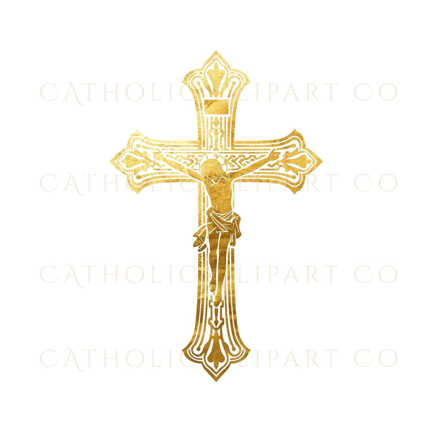 Religious gold cross silhouettes for Christian and Catholic projects, high resolution PNG – Siluetas de cruces doradas para proyectos cristianos en alta resolución