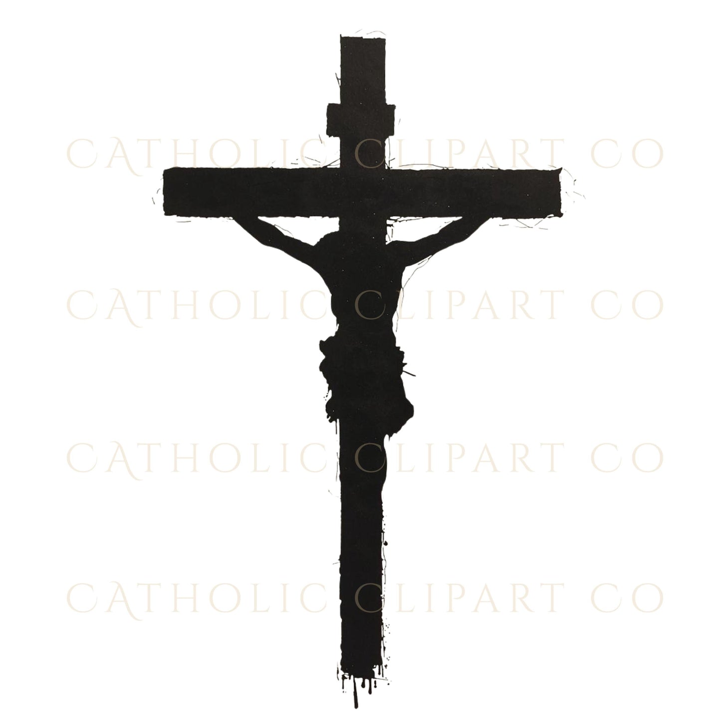 Minimalist crucifix clipart PNG modern Christian cross / Clipart crucifijo minimalista PNG cruz cristiana moderna