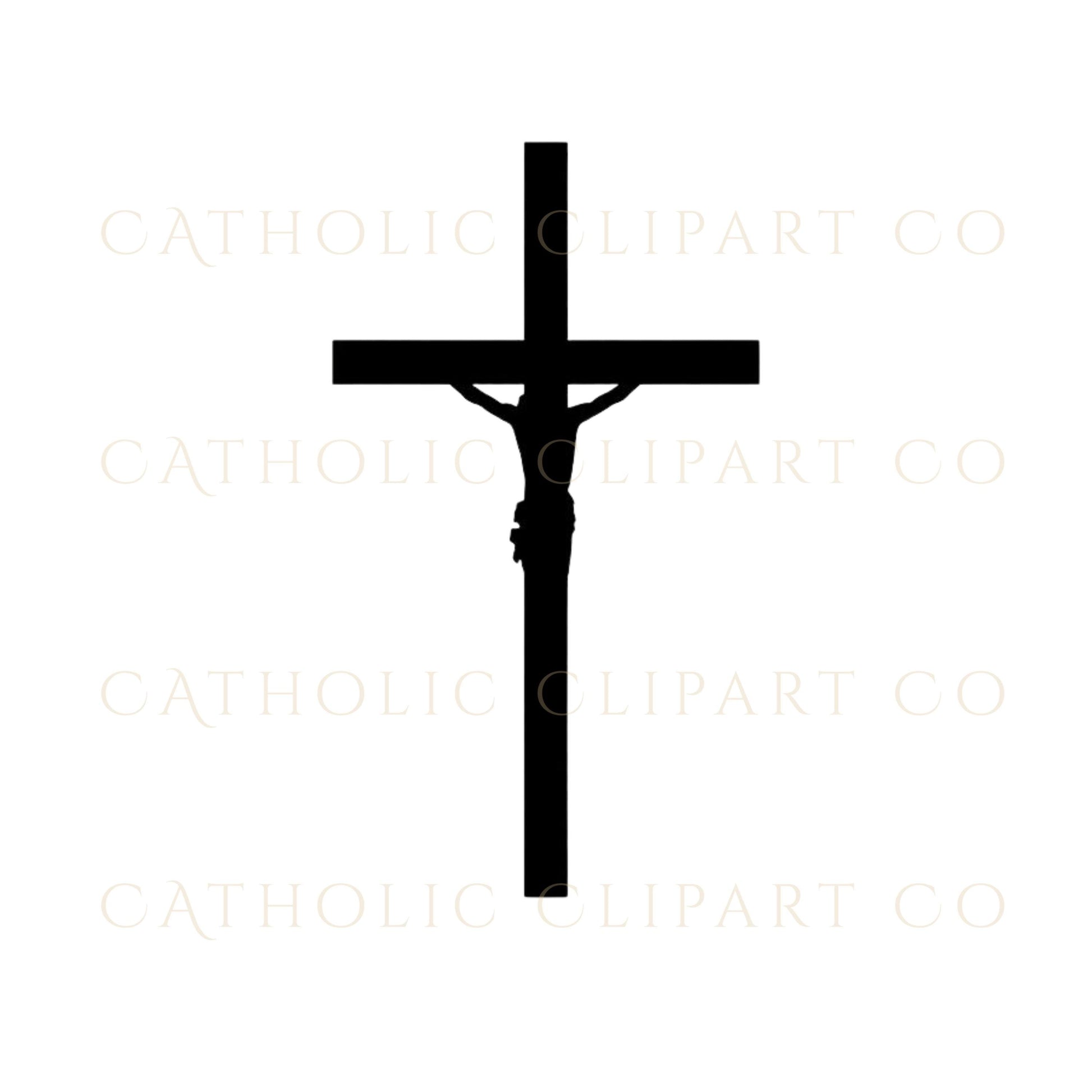 Cross silhouette PNG black crucifix clip art bundle / Silueta de cruz PNG paquete clipart crucifijo negro