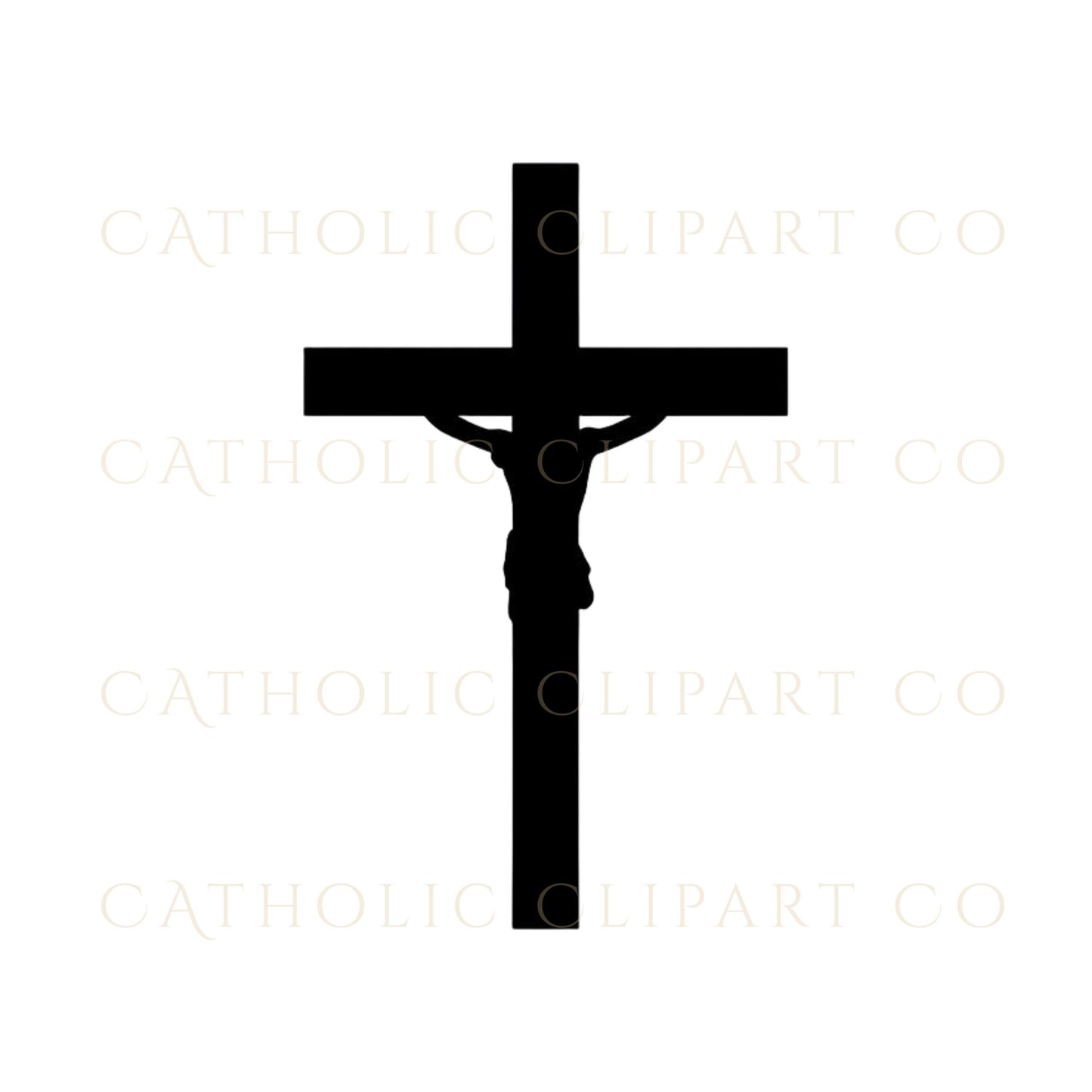 Church logo cross PNG black crucifix design element / Cruz para logo iglesia PNG elemento crucifijo negro