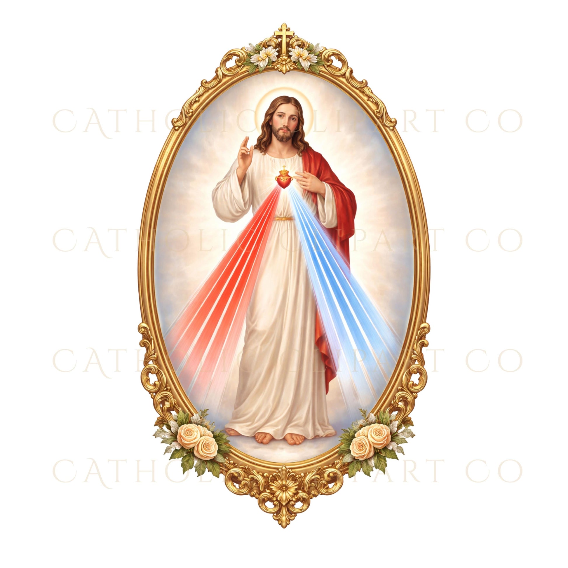 Divine Mercy Jesus printable religious clipart / Divina Misericordia Jesús clipart imprimible religioso