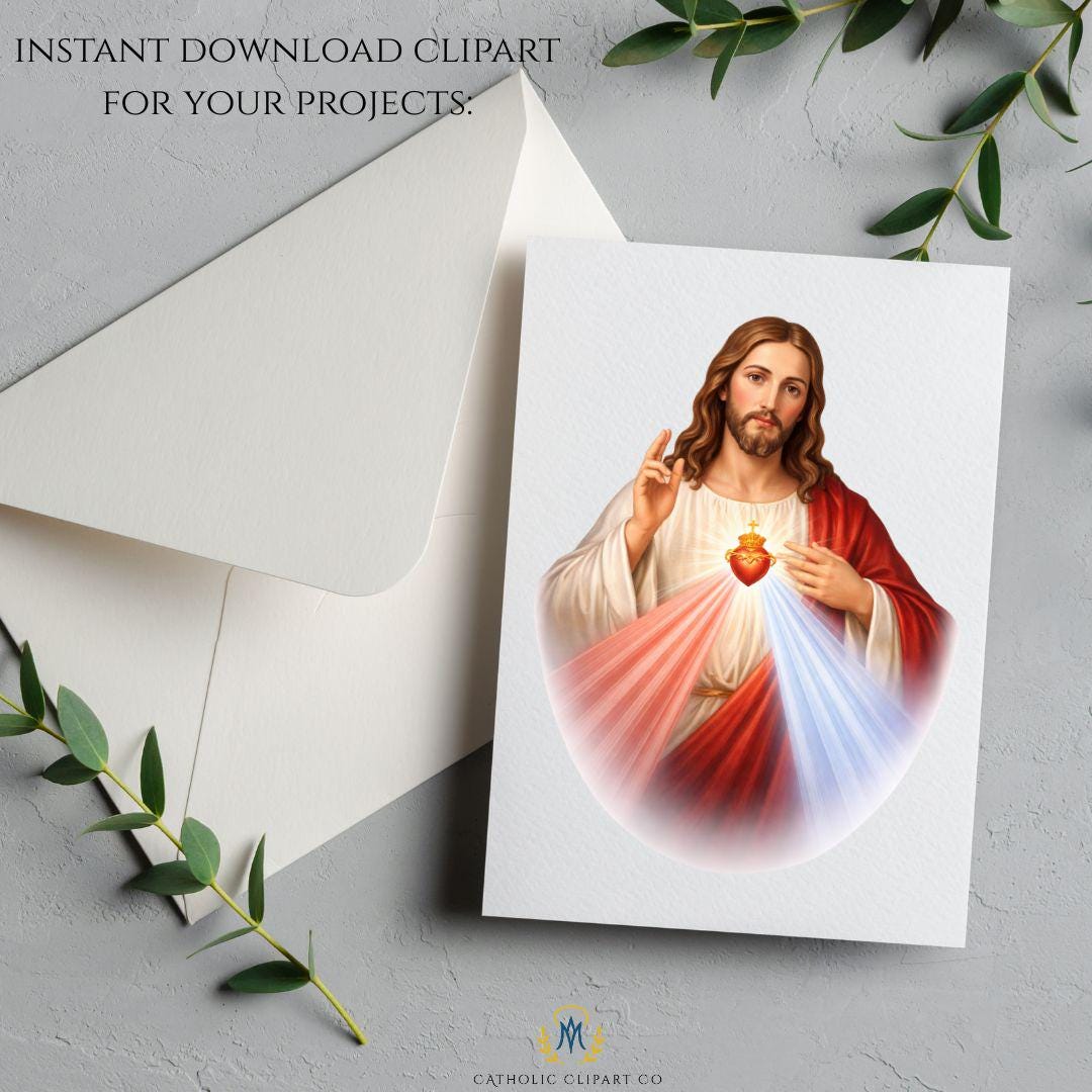 Catholic Jesus image Sacred Heart rays clipart / Imagen católica Jesús Sagrado Corazón rayos clipart