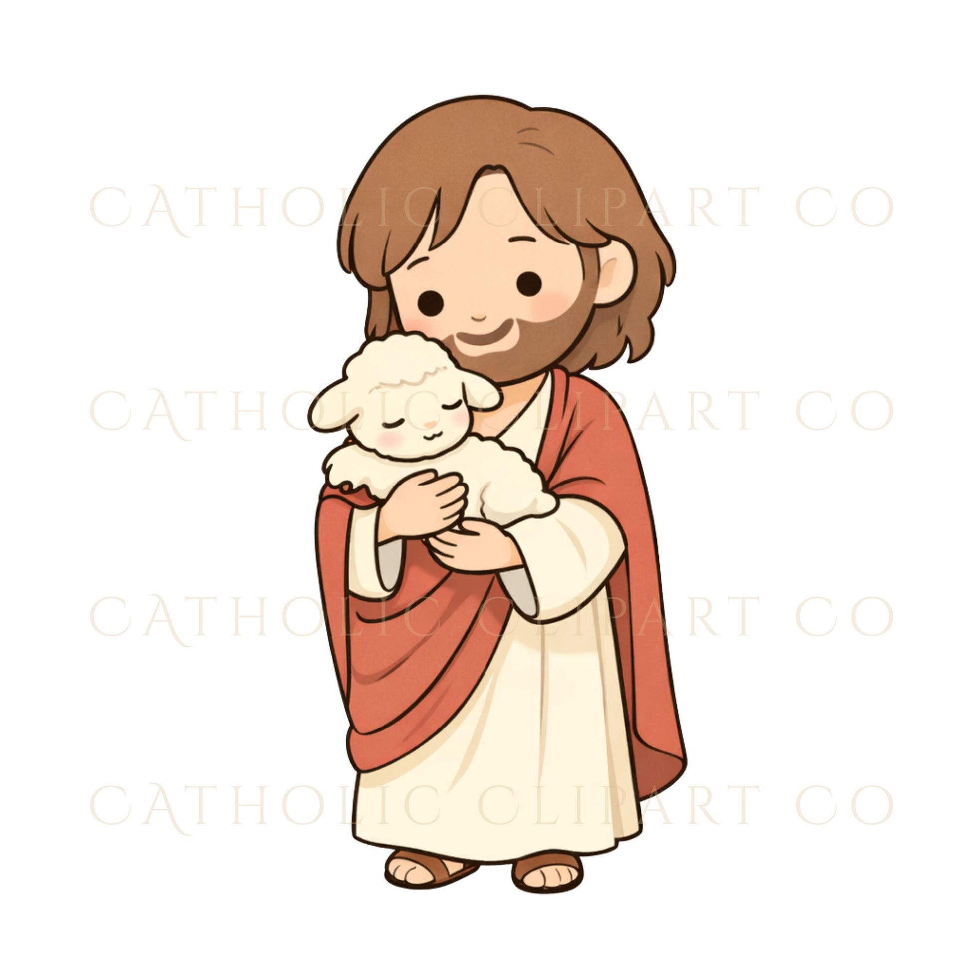 Sacred Heart Jesus simple clipart / Sagrado corazón clipart simple