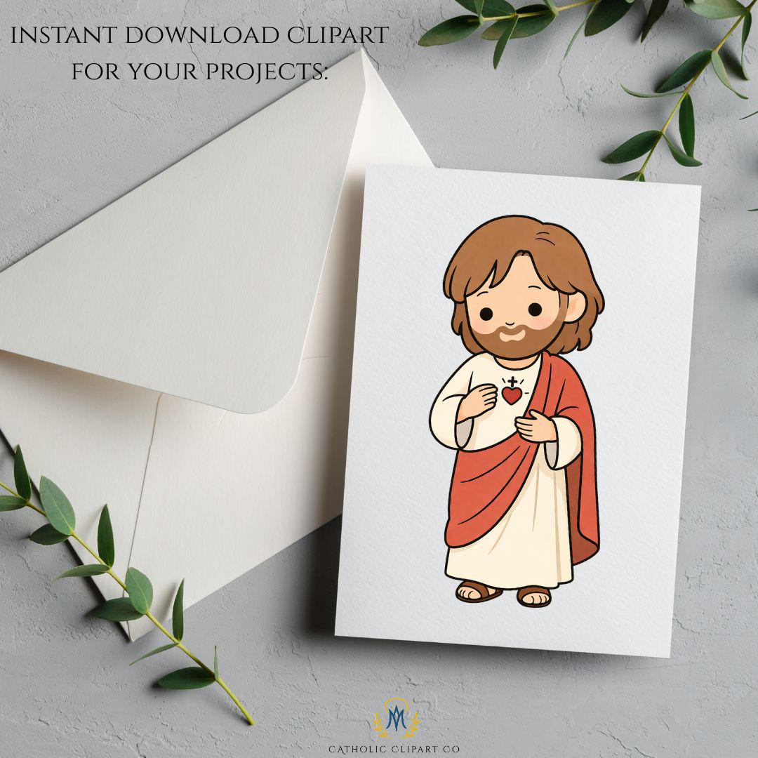Jesus with children illustration nursery art / Jesús con niños ilustración infantil