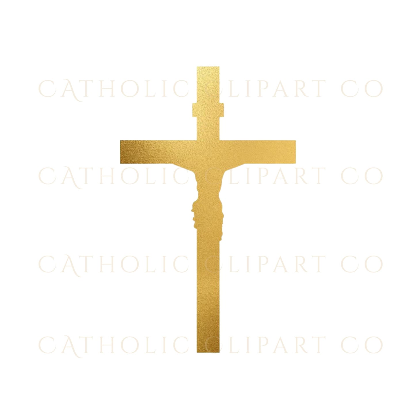 Church cross clipart gold bundle with detailed crucifix silhouettes – Paquete de cruces de iglesia doradas con detalles de crucifijo