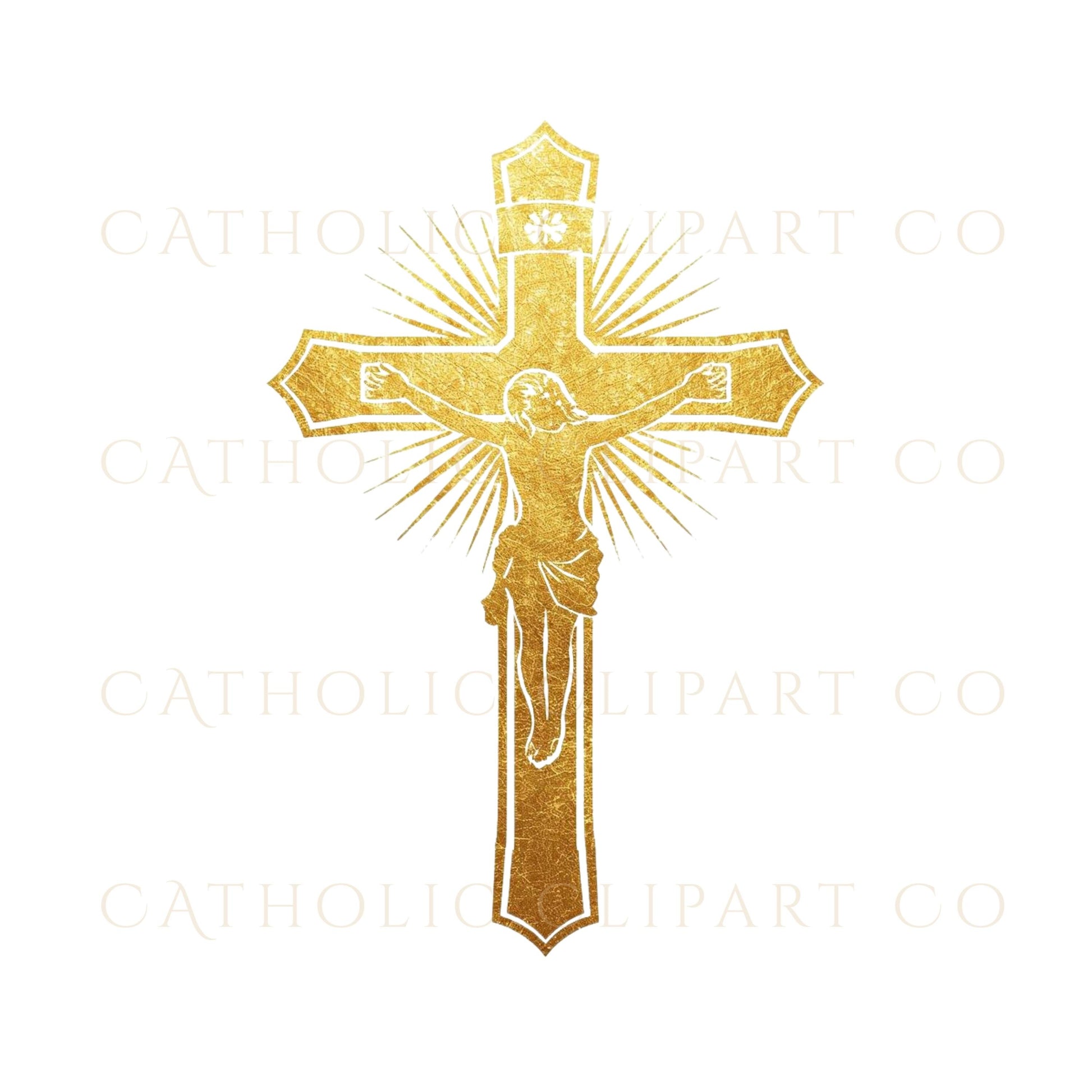 Gold cross silhouettes PNG for logos, branding and faith based designs – Siluetas de cruz dorada PNG para logos y diseño religioso