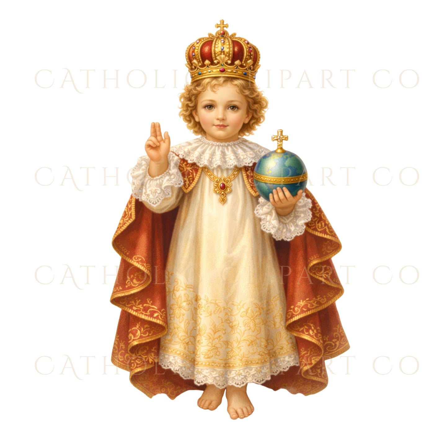 Catholic baby Jesus clipart bundle, religious PNG set for baptism invitations / Set de clipart Niño Jesús católico, PNG para invitaciones de bautizo