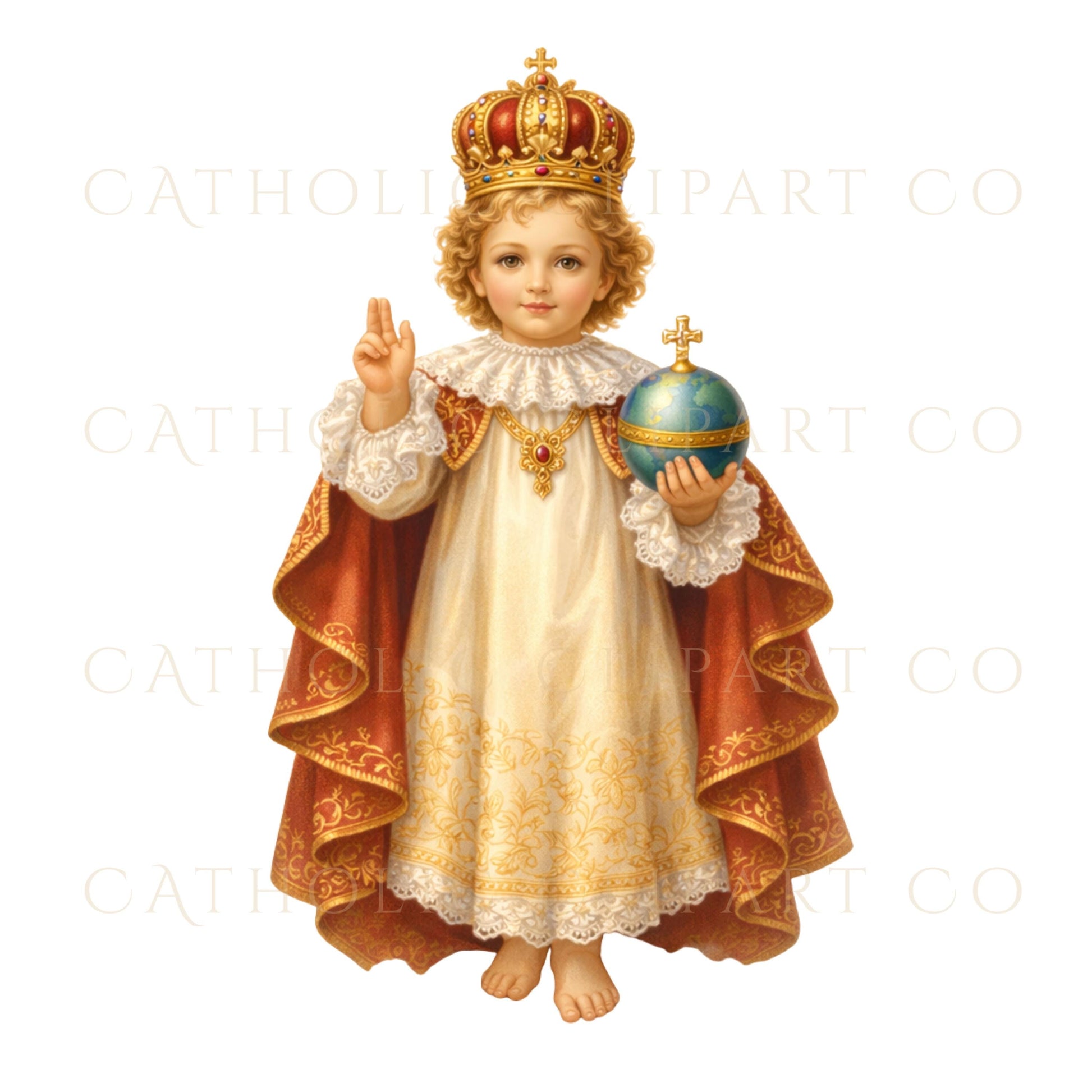 Catholic baby Jesus clipart bundle, religious PNG set for baptism invitations / Set de clipart Niño Jesús católico, PNG para invitaciones de bautizo