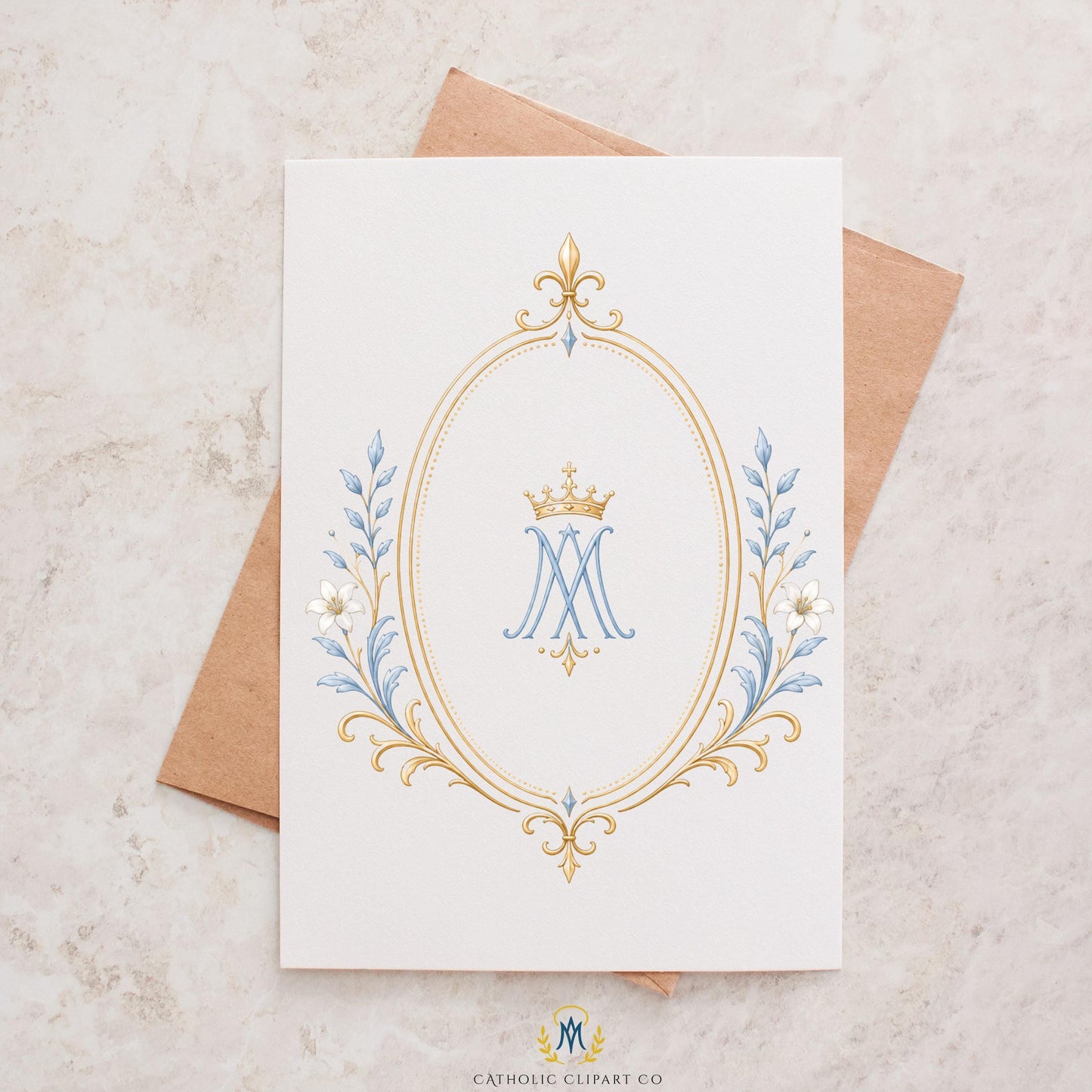 Marian wedding designer kit with Catholic wedding graphics, rosary frames, miraculous medal art, and luxury blue gold details. | Kit de diseñador para boda mariana con gráficos de boda católica, marcos de rosario, arte de medalla milagrosa y detalles de lujo en azul y dorado.