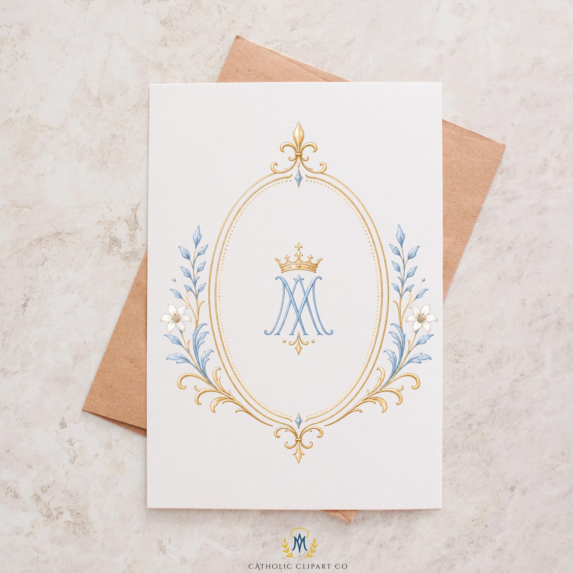 Marian wedding designer kit with Catholic wedding graphics, rosary frames, miraculous medal art, and luxury blue gold details. | Kit de diseñador para boda mariana con gráficos de boda católica, marcos de rosario, arte de medalla milagrosa y detalles de lujo en azul y dorado.