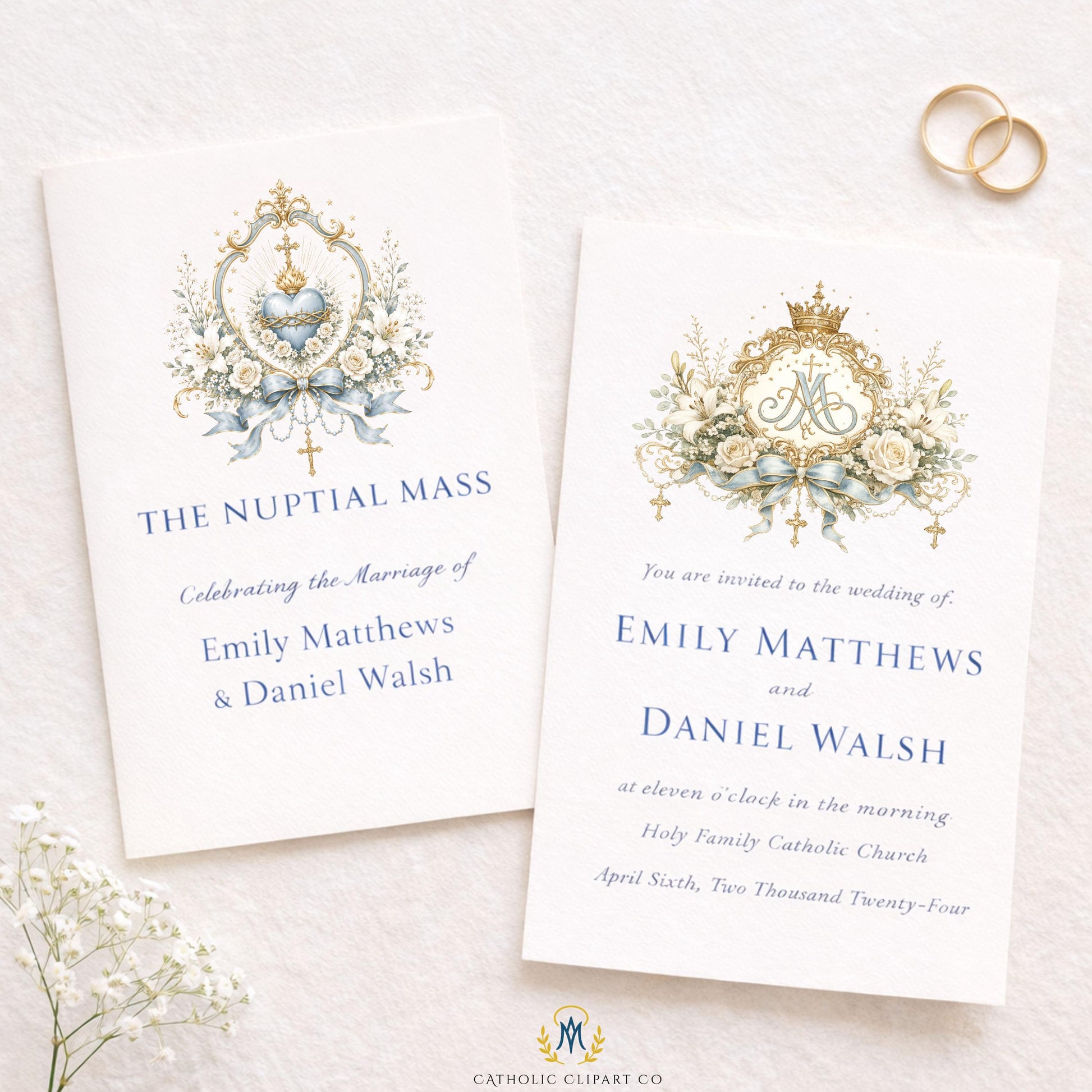 Miraculous Medal Catholic clipart in luxury gold style for wedding invitations, branding, and devotional designs. | Clipart católico de la Medalla Milagrosa en estilo dorado de lujo para invitaciones de boda, branding y diseños devocionales.