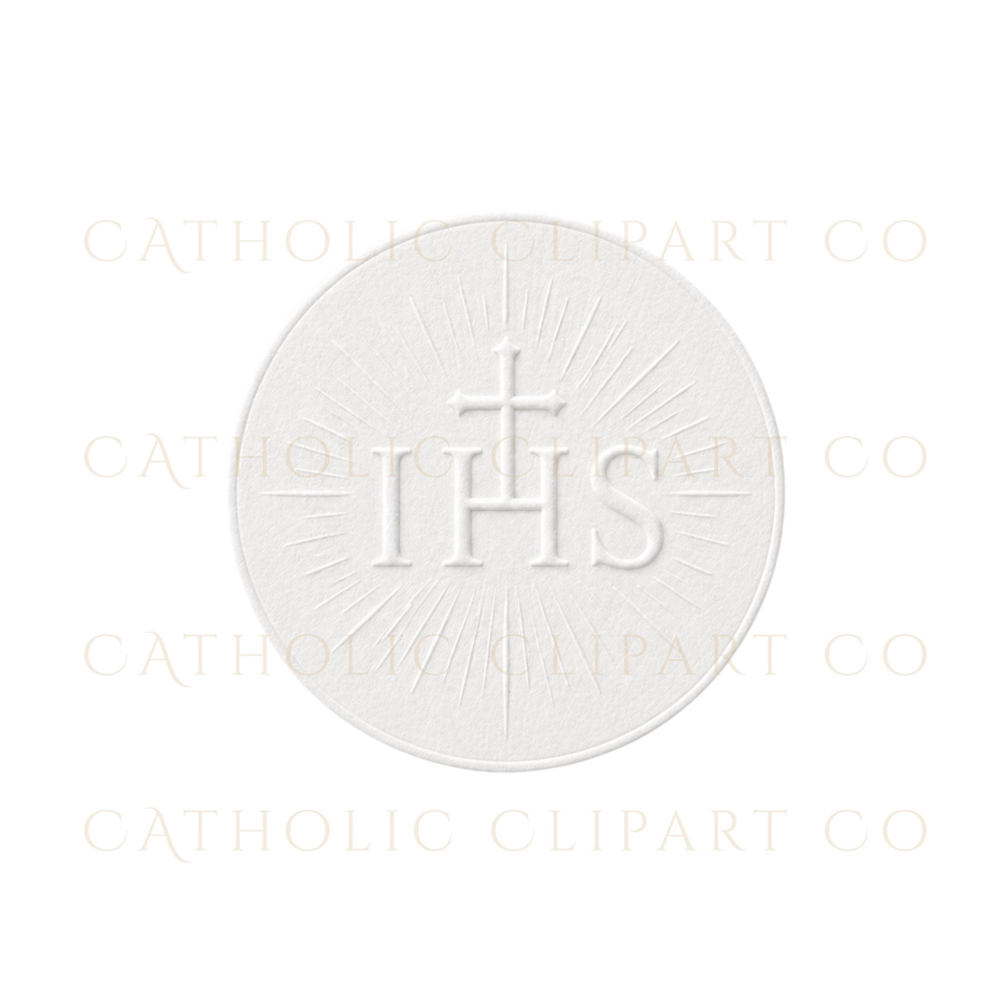 White embossed religious symbols PNG bundle for Catholic wedding invitations and branding / Paquete PNG de símbolos religiosos blancos para invitaciones de boda católica y branding