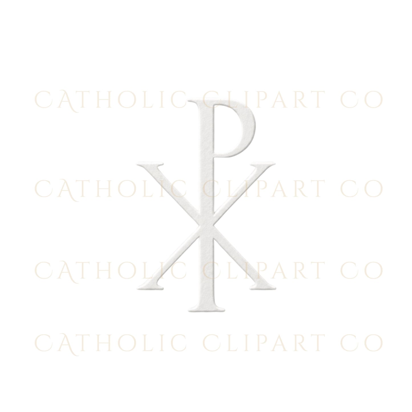 Religious symbol clipart bundle with embossed white Catholic icons and transparent PNG files / Bundle de símbolos religiosos con iconos católicos blancos estilo relieve y archivos PNG transparentes