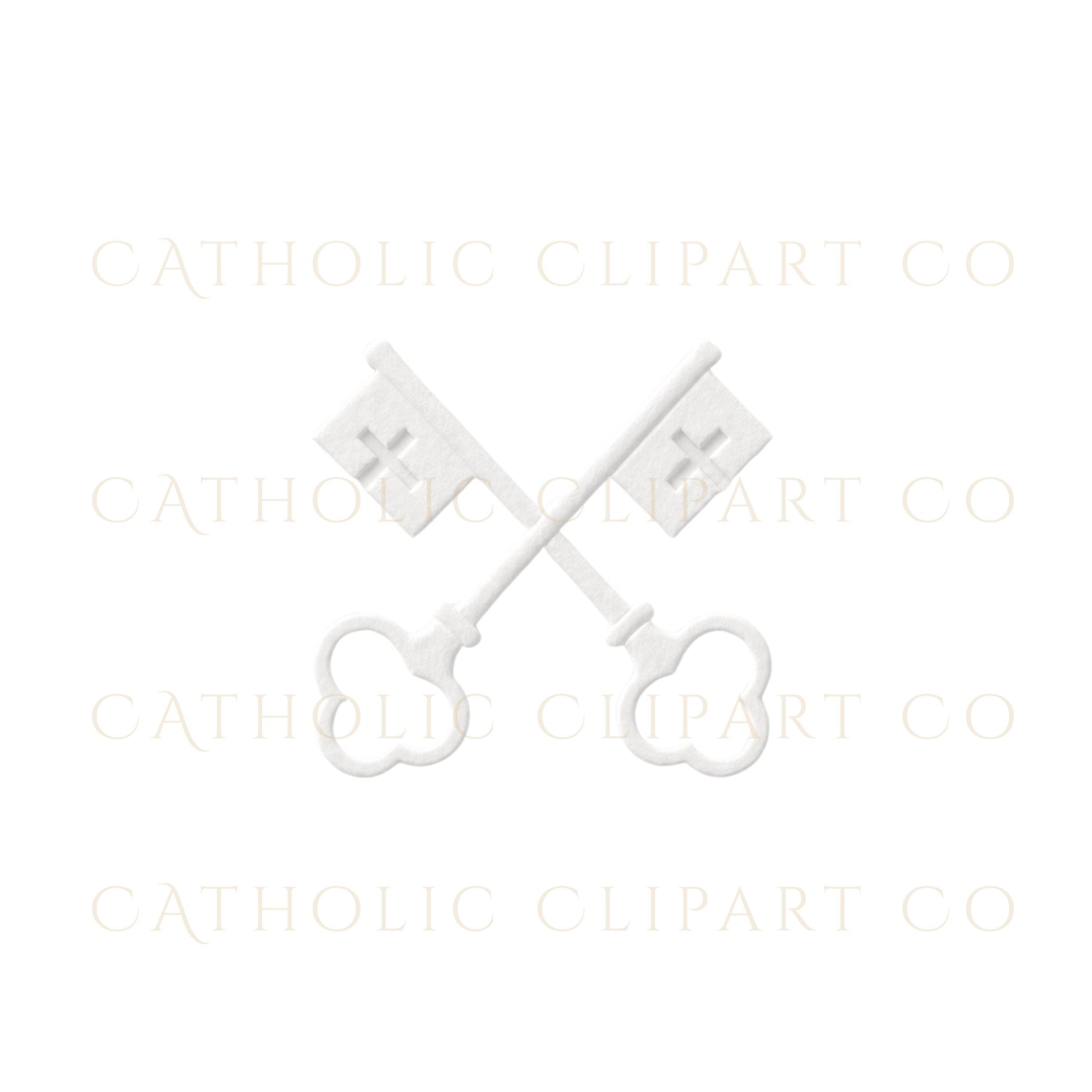 White Christian icon graphics bundle with minimalist embossed church symbols / Bundle de gráficos cristianos blancos con símbolos religiosos minimalistas