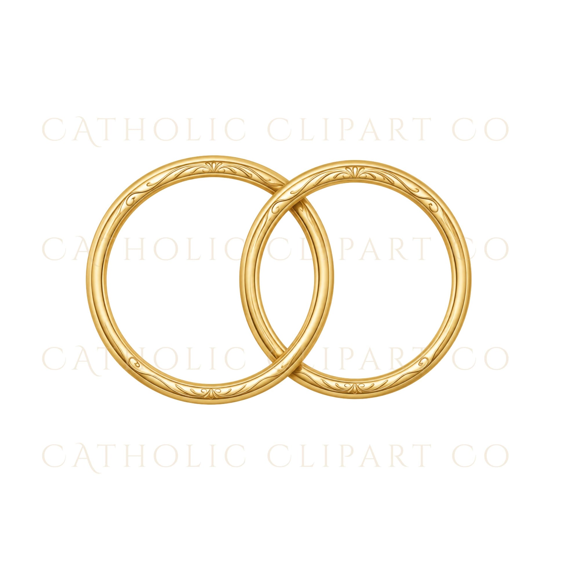 Minimal gold wedding emblem clipart for wedding stationery and branding / Clipart minimalista de emblema dorado para papelería y branding de bodas