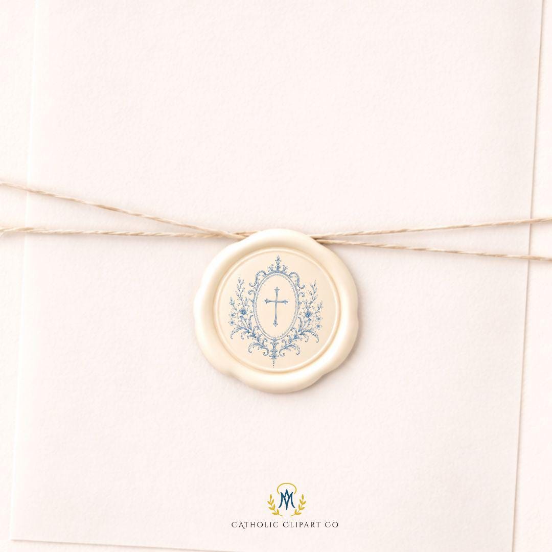 Marian wedding floral crest PNG for Catholic invitations / Escudo floral mariano PNG para invitaciones católicas