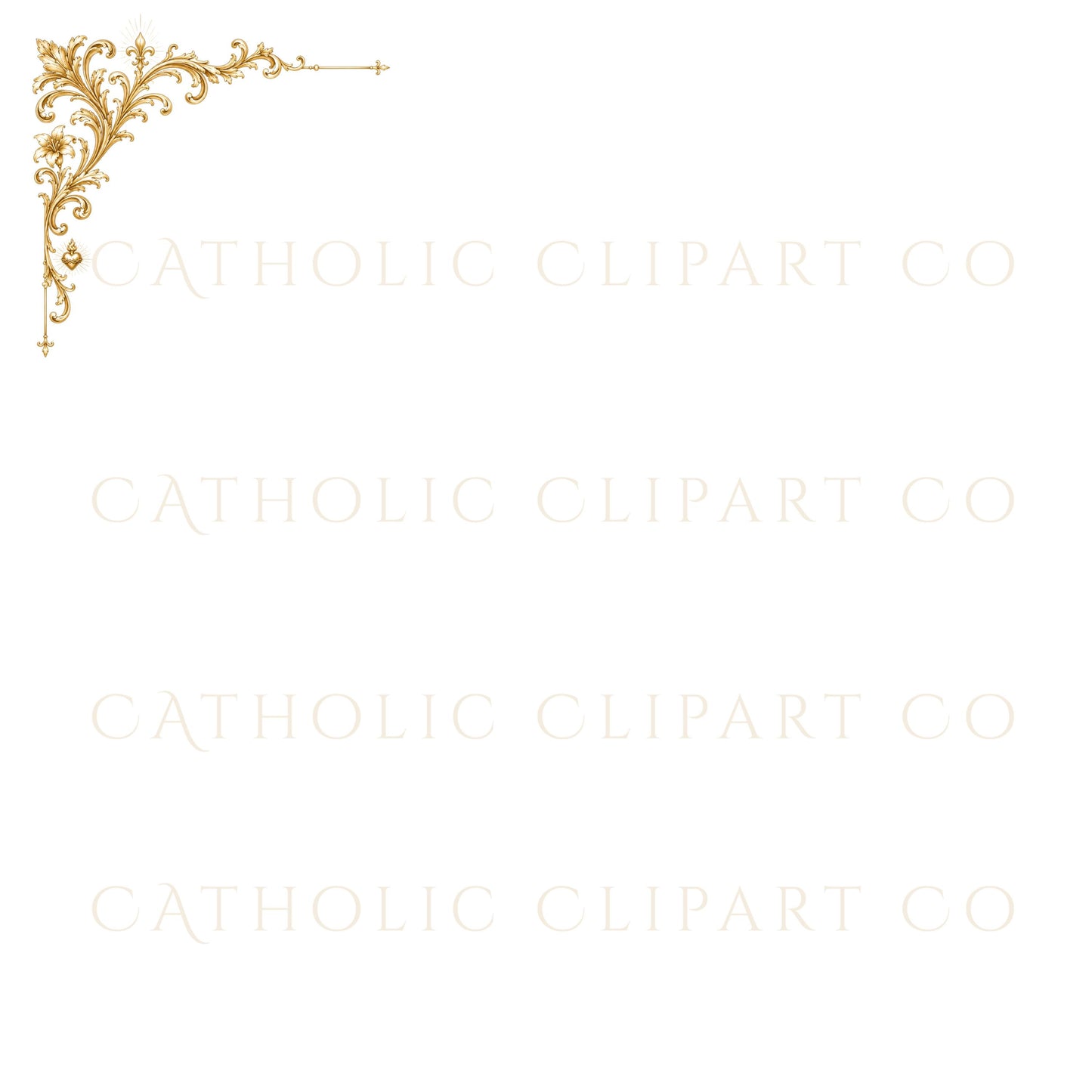 Vintage French wedding frame PNG clipart with elegant gold ornament and luxury stationery aesthetic | Clipart de marco francés vintage para bodas con ornamentación dorada y estética elegante