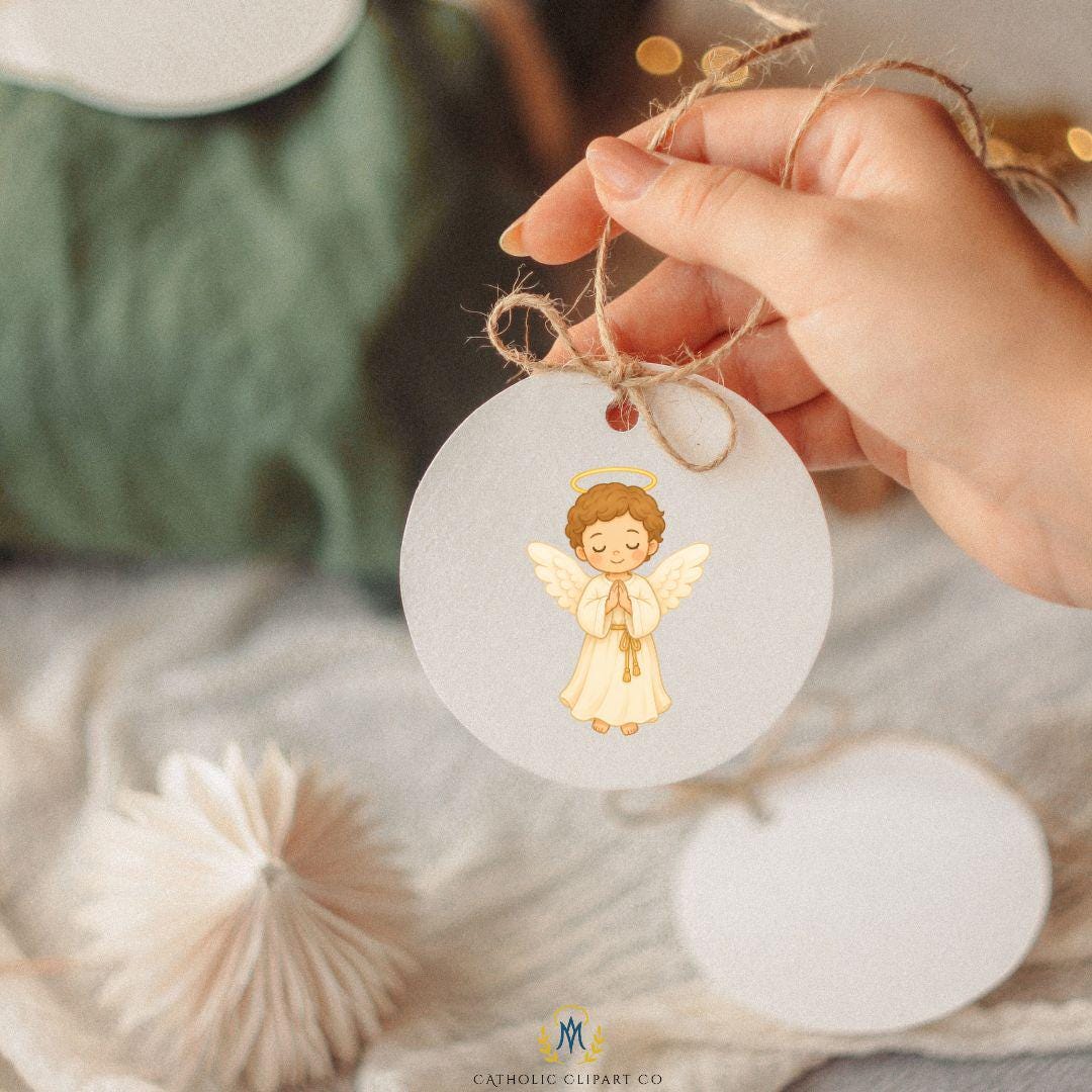 Religious nursery graphics bundle with Catholic saints angels and Eucharistic Jesus / Bundle de gráficos religiosos para nursery con santos católicos ángeles y Jesús eucarístico