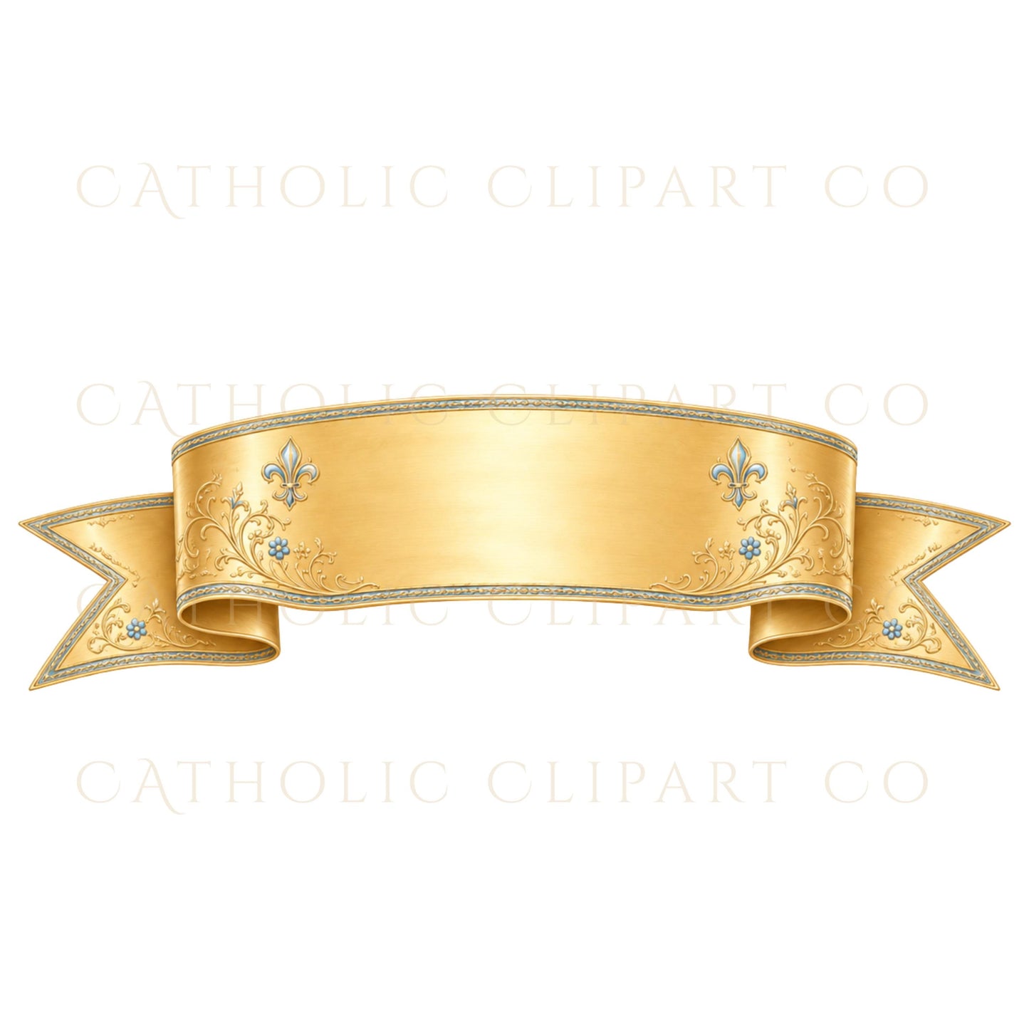 Vintage inspired blue and gold bow PNG with roses and lilies, Moño azul y dorado inspirado en estilo vintage con rosas y lirios