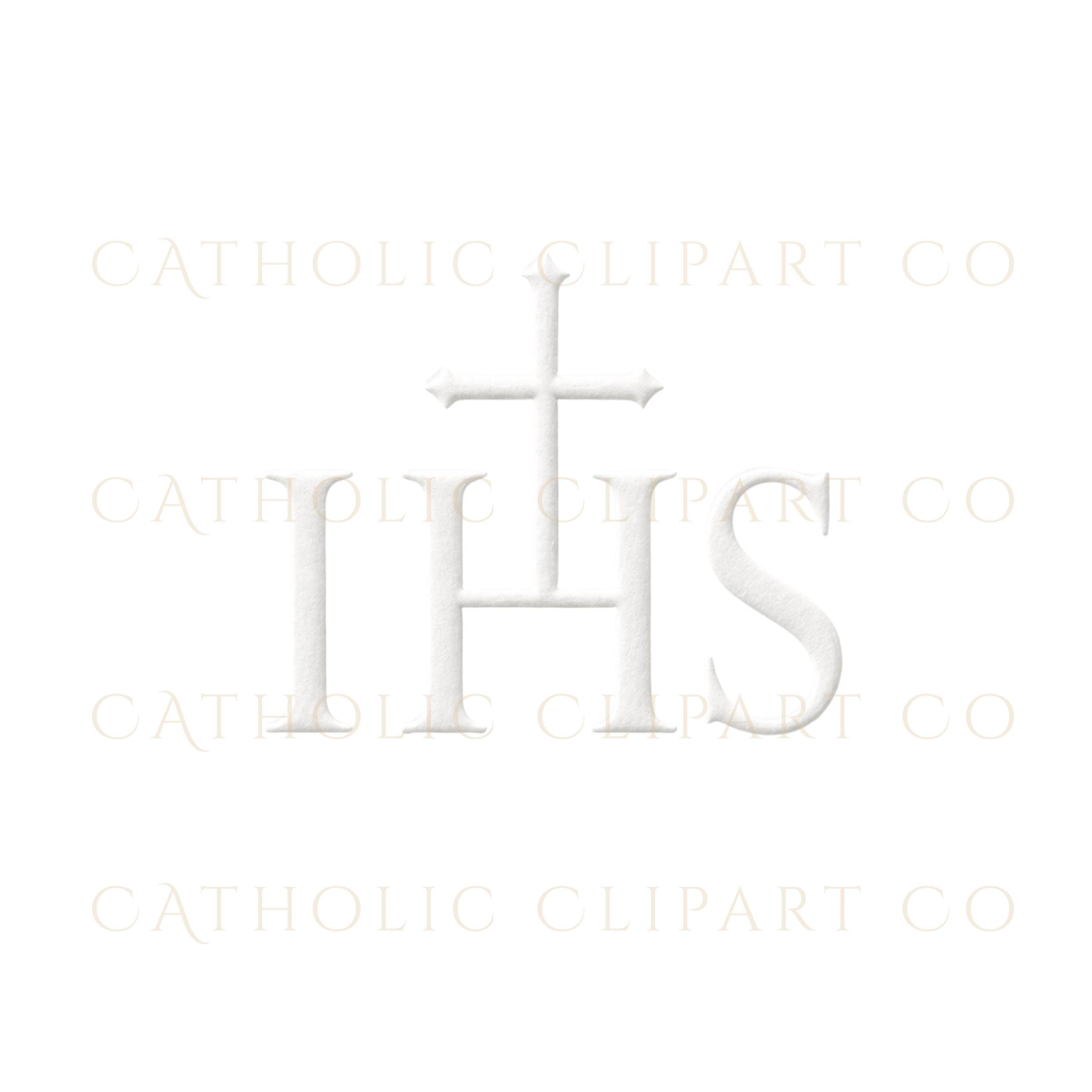 Elegant minimalist Catholic clipart with embossed sacrament icons and Christian graphics / Elegante clipart católico minimalista con iconos sacramentales y gráficos cristianos
