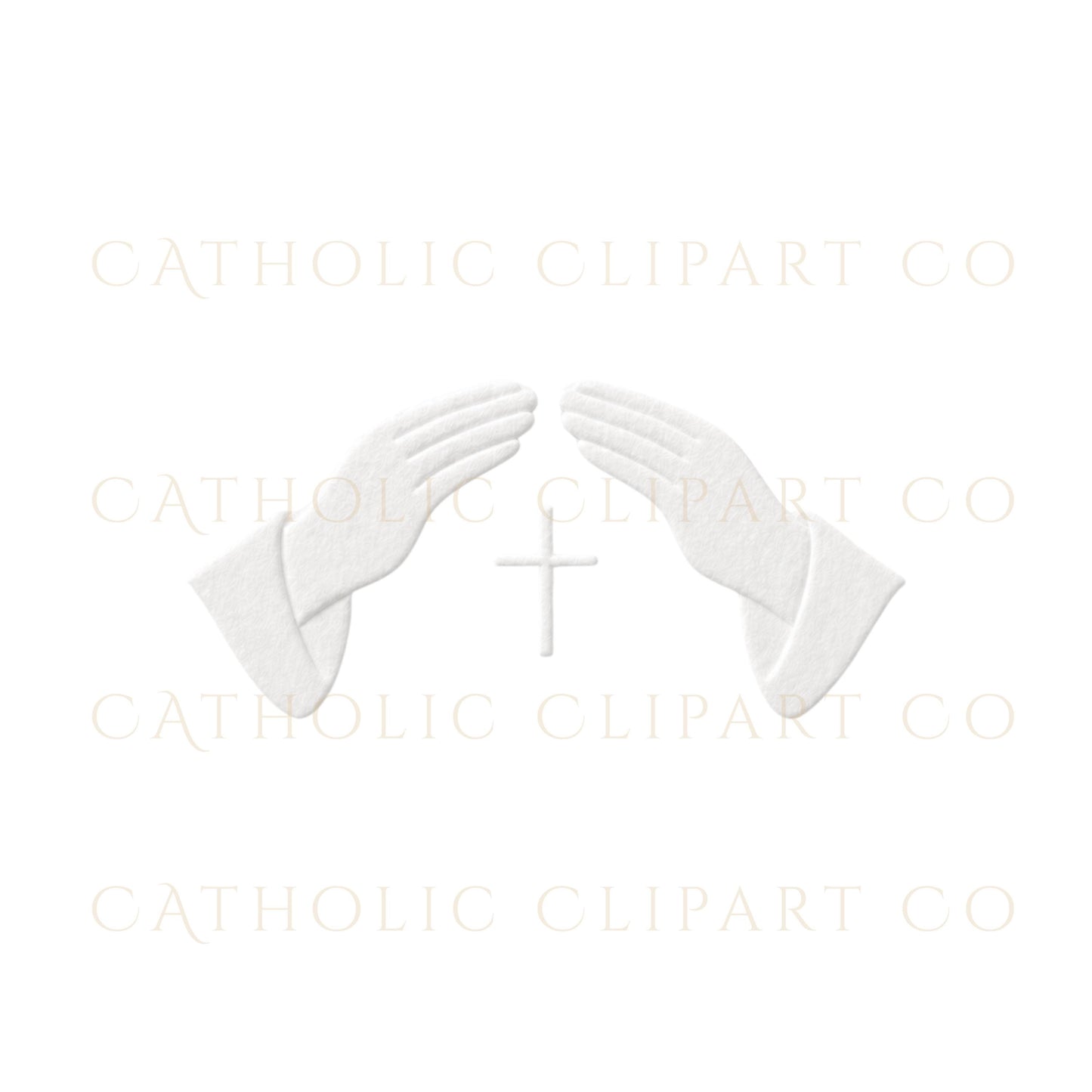 Catholic embossed symbol clipart set with elegant Christian sacramental imagery / Set de clipart católico estilo relieve con elegantes símbolos sacramentales cristianos