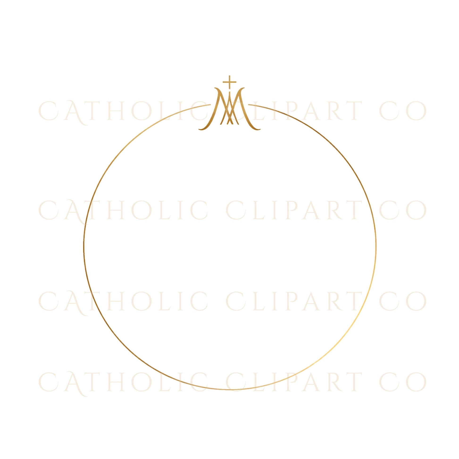 Gold cross divider clipart for Catholic menus, prayer cards and wedding templates | Clipart de divisor con cruz dorada para menús católicos, estampas y plantillas de boda