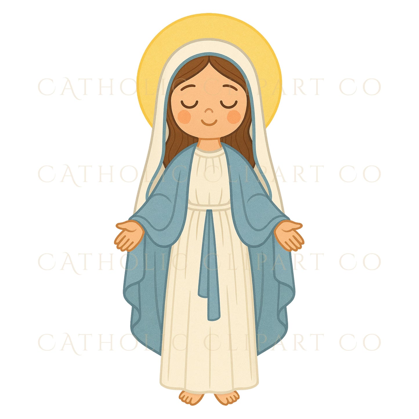 Religious PNG graphics with saints angels Jesus and Mary in kawaii Catholic style / Gráficos PNG religiosos con santos ángeles Jesús y María en estilo católico kawaii