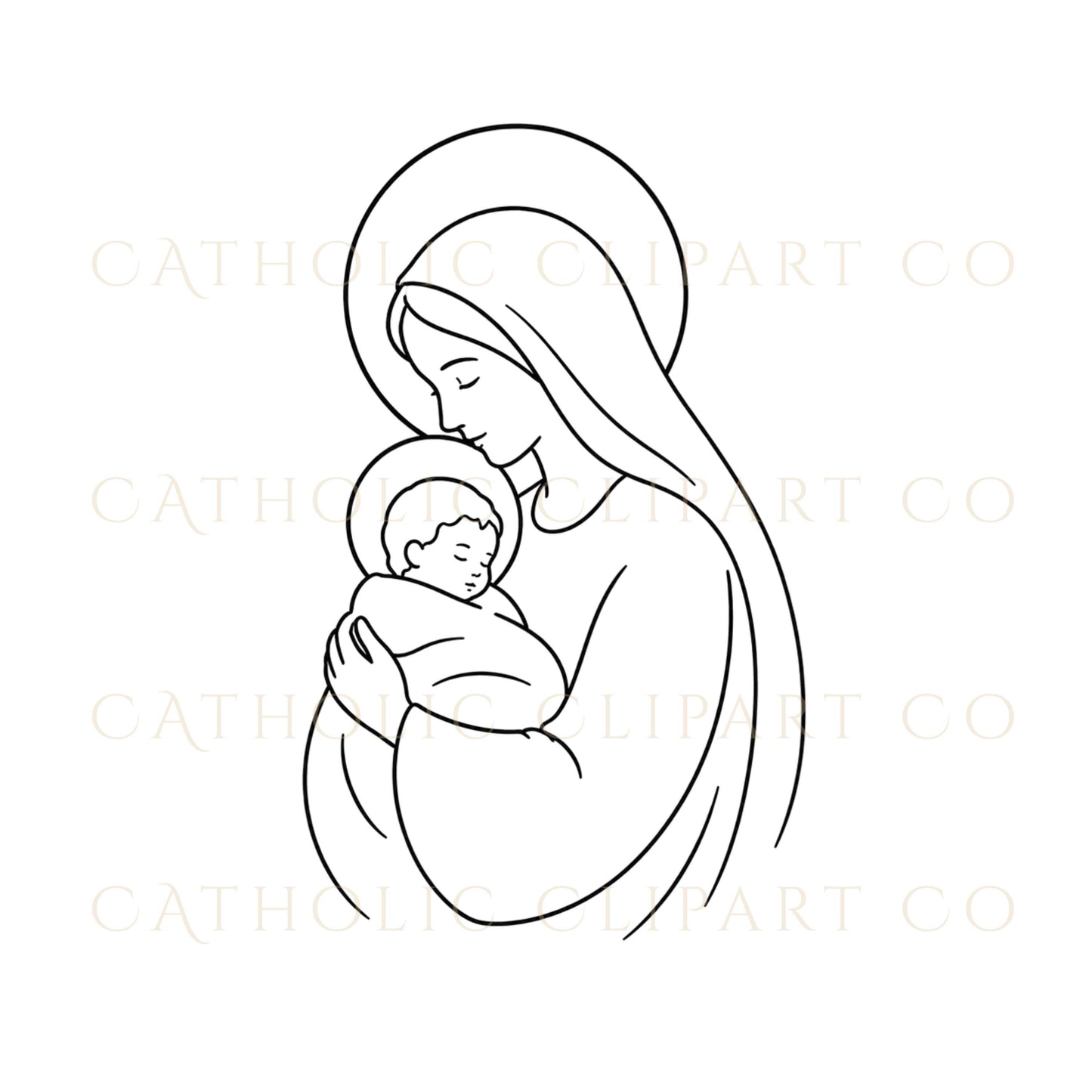 Holy Family artwork collection with transparent PNG files for Cricut and sublimation projects | Colección de arte de la Sagrada Familia con archivos PNG transparentes para proyectos Cricut y sublimación