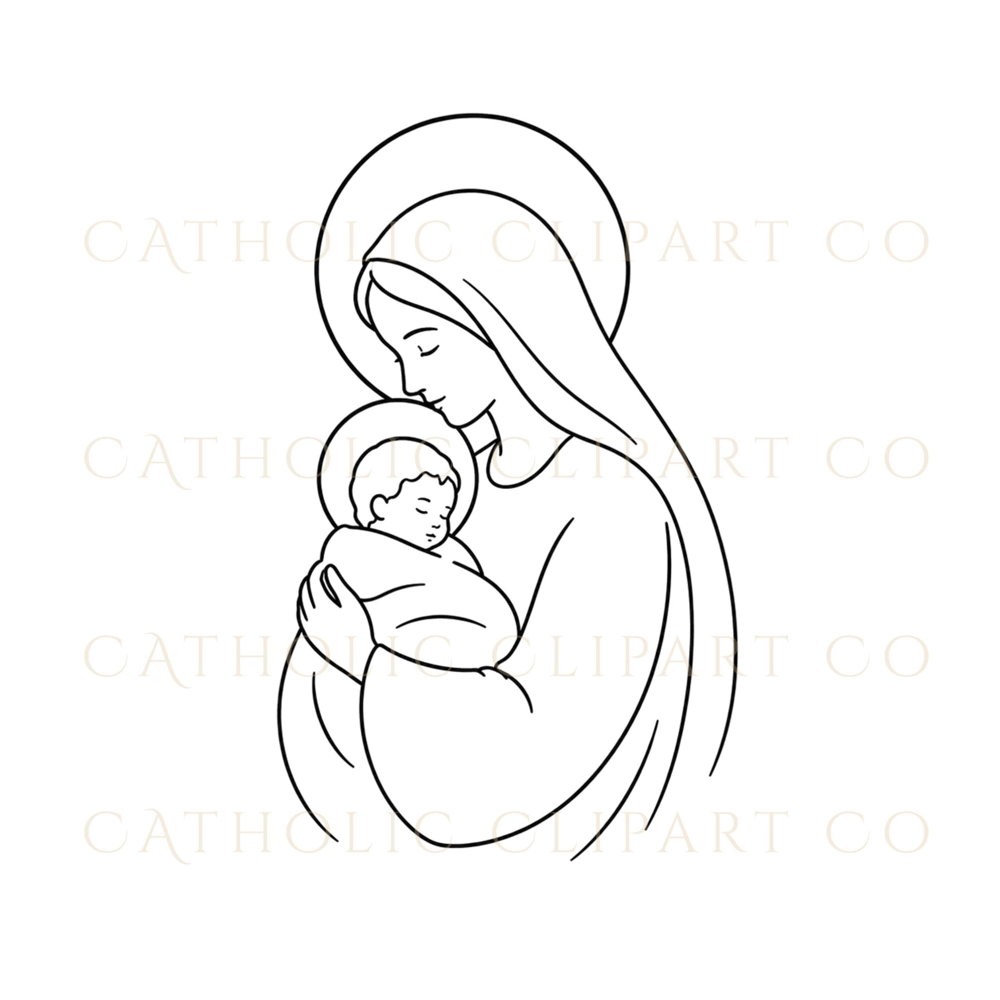 Holy Family artwork collection with transparent PNG files for Cricut and sublimation projects | Colección de arte de la Sagrada Familia con archivos PNG transparentes para proyectos Cricut y sublimación