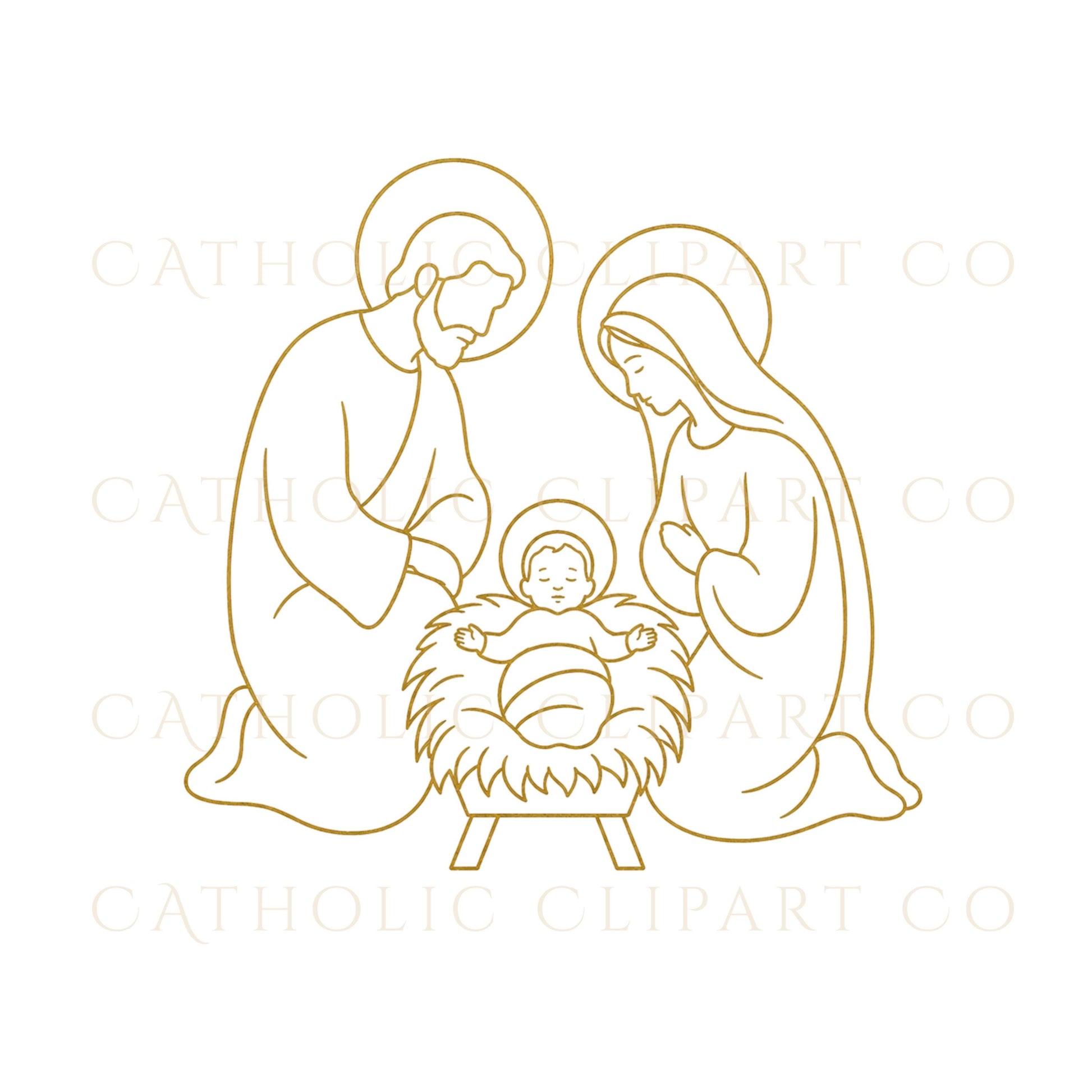 Christian family graphics bundle for Catholic wedding stationery and church branding | Paquete de gráficos cristianos para papelería de bodas católicas y diseño parroquial