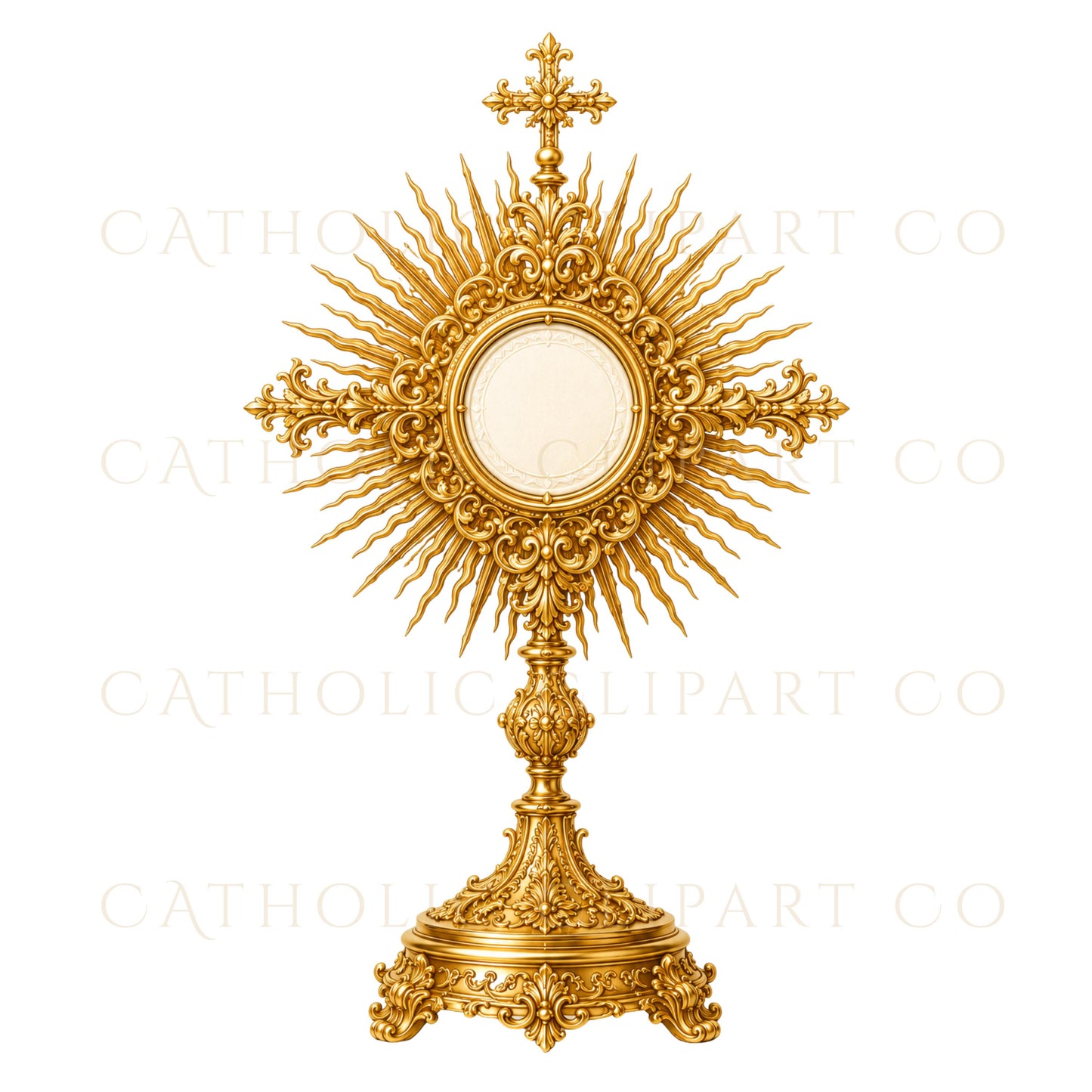 Gold Eucharistic design elements for First Communion invitations, prayer cards and religious crafts | Elementos de diseño eucarístico dorados para invitaciones de Primera Comunión, tarjetas de oración y manualidades religiosas