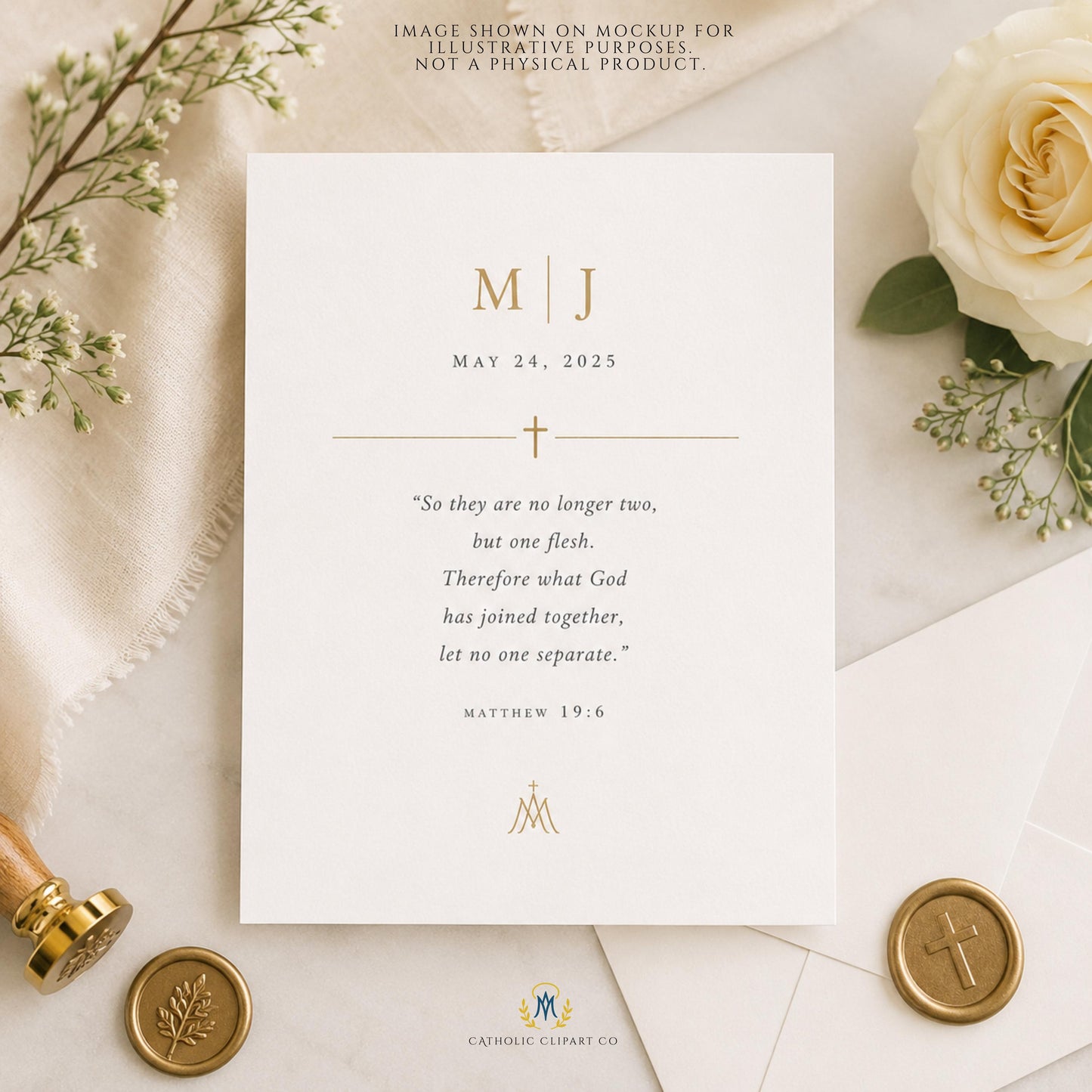 Gold Catholic frame and divider clipart set for wedding stationery and sacramental designs | Conjunto de marcos y divisores católicos dorados para papelería de bodas y diseños sacramentales