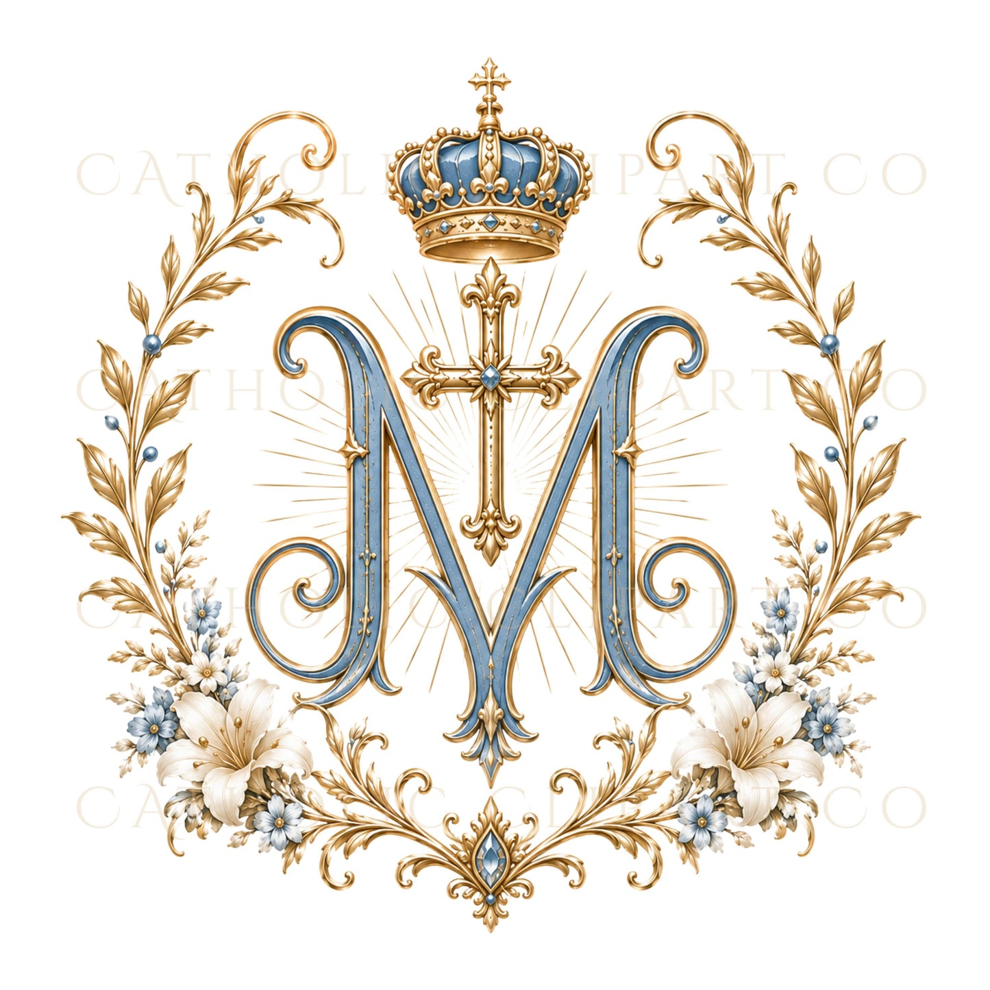 Catholic wedding clipart PNG bundle with luxury wax seals, Marian symbols and decorative elements. | Paquete PNG de clipart para bodas católicas con sellos de cera de lujo, símbolos marianos y elementos decorativos.