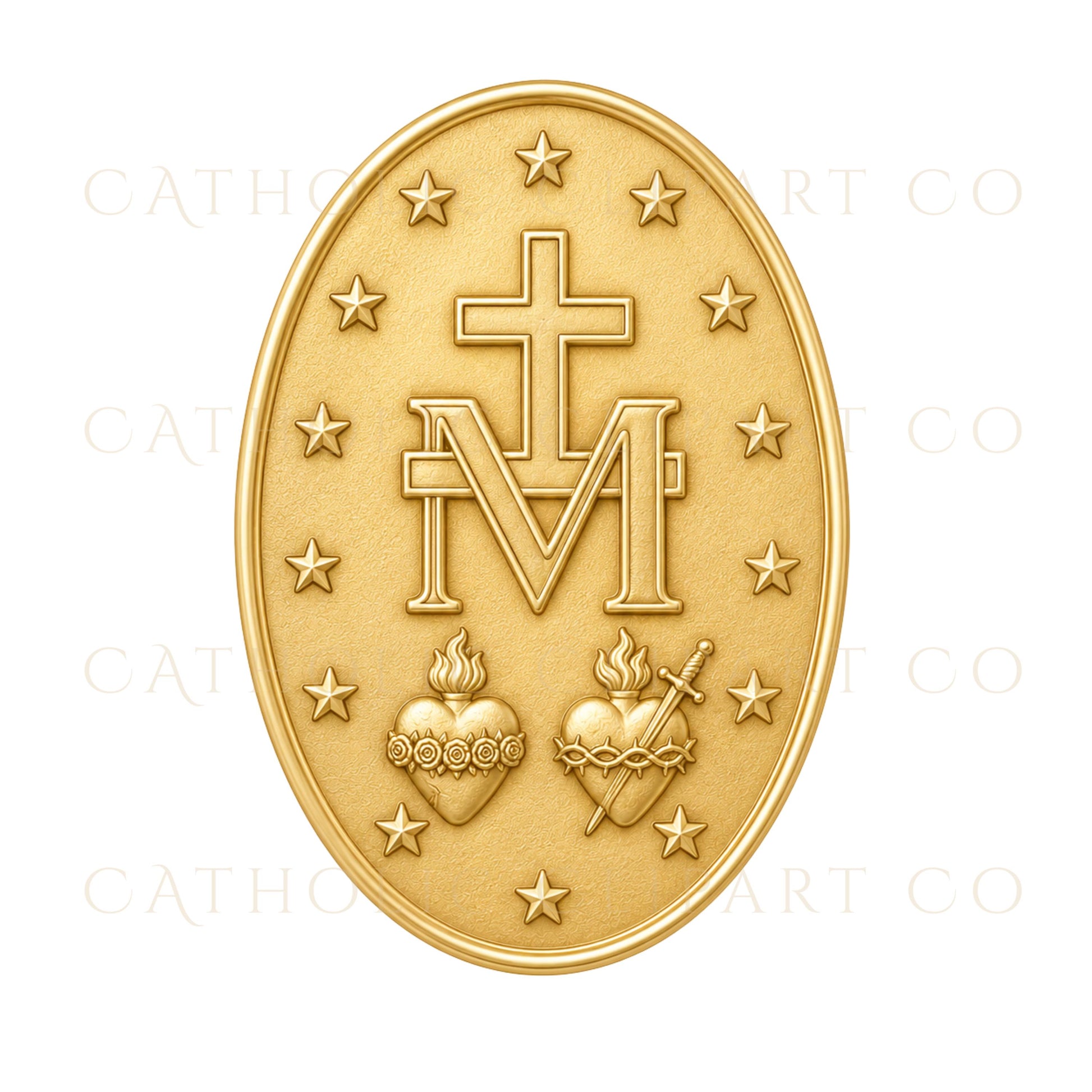 Premium gold Catholic clipart set featuring Eucharistic, Marian, and crucifix symbols for commercial use. | Conjunto premium de clipart católico dorado con símbolos eucarísticos, marianos y crucifijo para uso comercial.