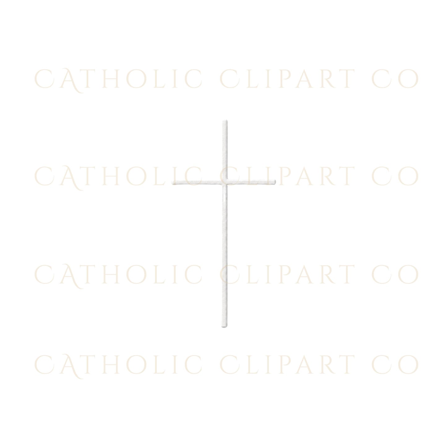 White sculpted-look crucifix clipart for First Communion and Confirmation designs / Clipart de crucifijo blanco con apariencia escultórica para diseños de Primera Comunión y Confirmación