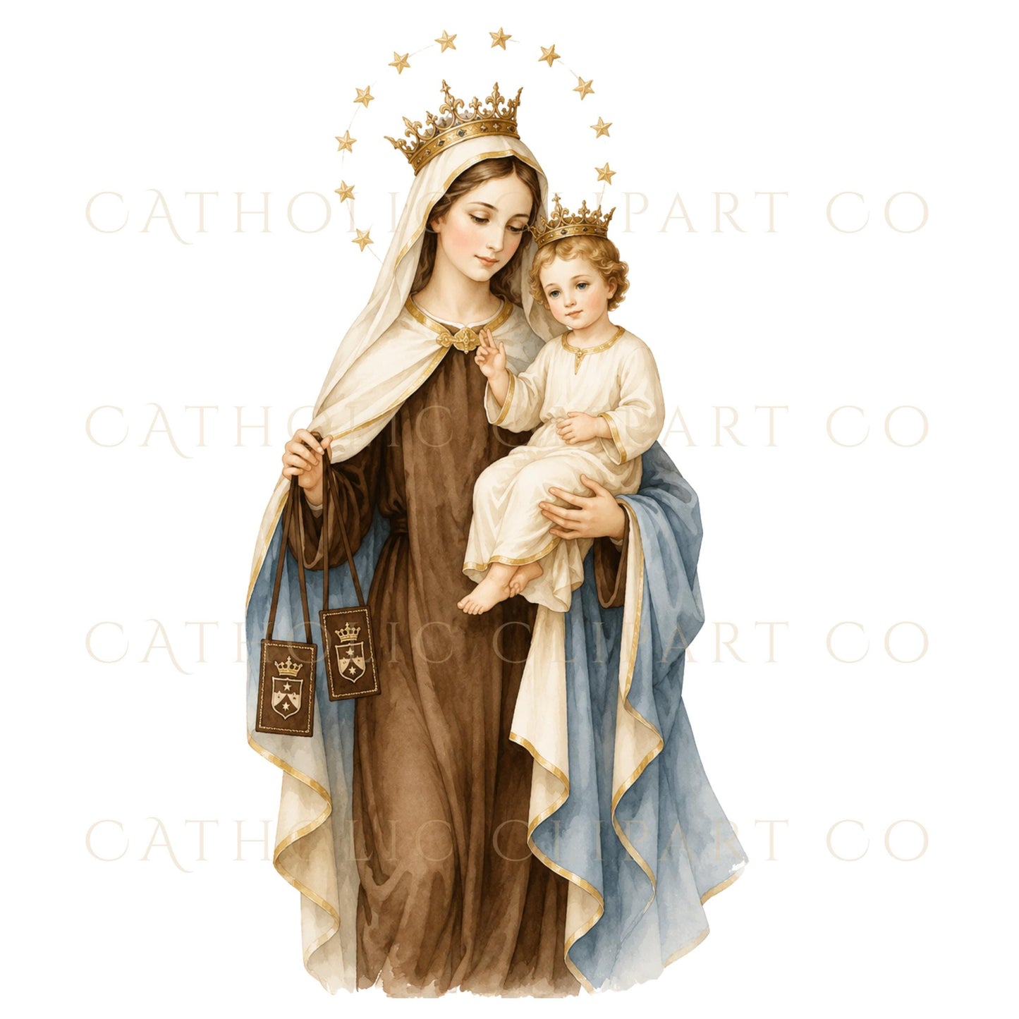 Commercial use Catholic Mary clipart pack with transparent PNG images for feast day designs, parish bulletins, and Canva projects. / Paquete de clipart católico de María con uso comercial y archivos PNG transparentes para fiestas religiosas, boletines parroquiales y diseños en Canva.