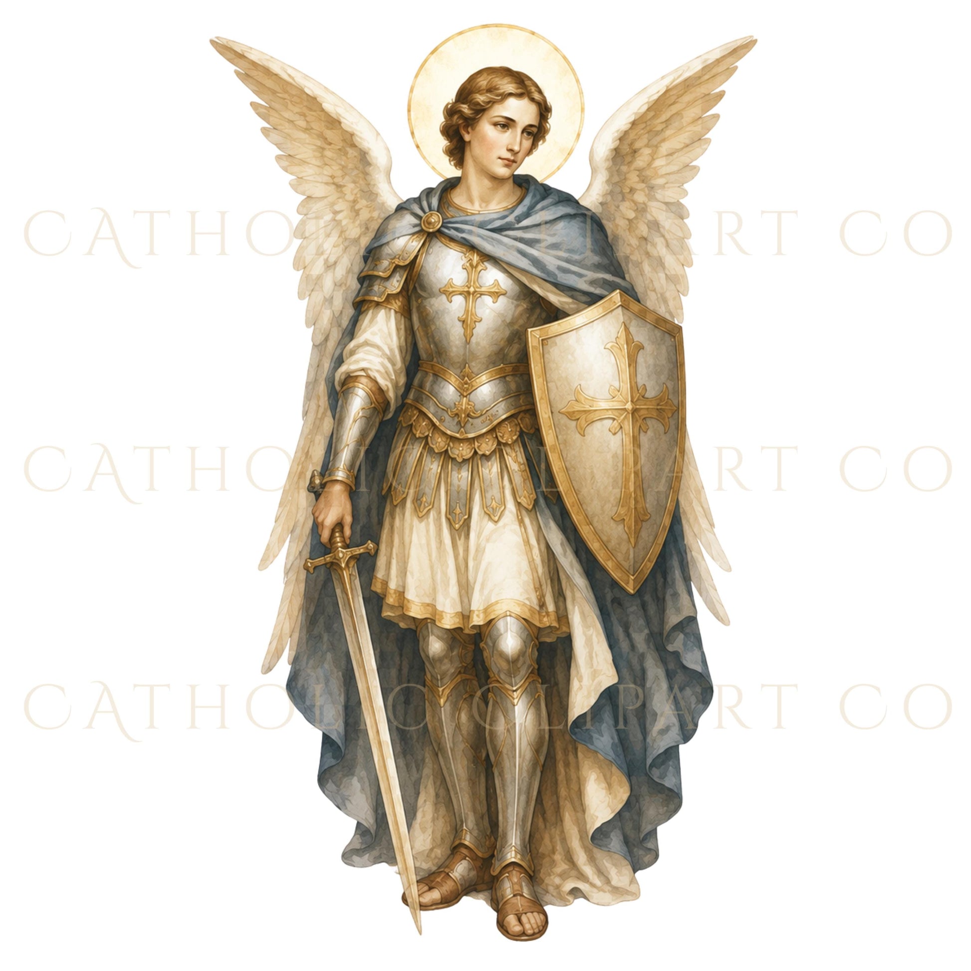 Devotional Catholic clipart bundle featuring beloved saints for feast day art, holy cards, Catholic blogs and printables / Paquete de clipart católico devocional con santos queridos para arte de fiestas religiosas, estampas, blogs católicos e imprimibles