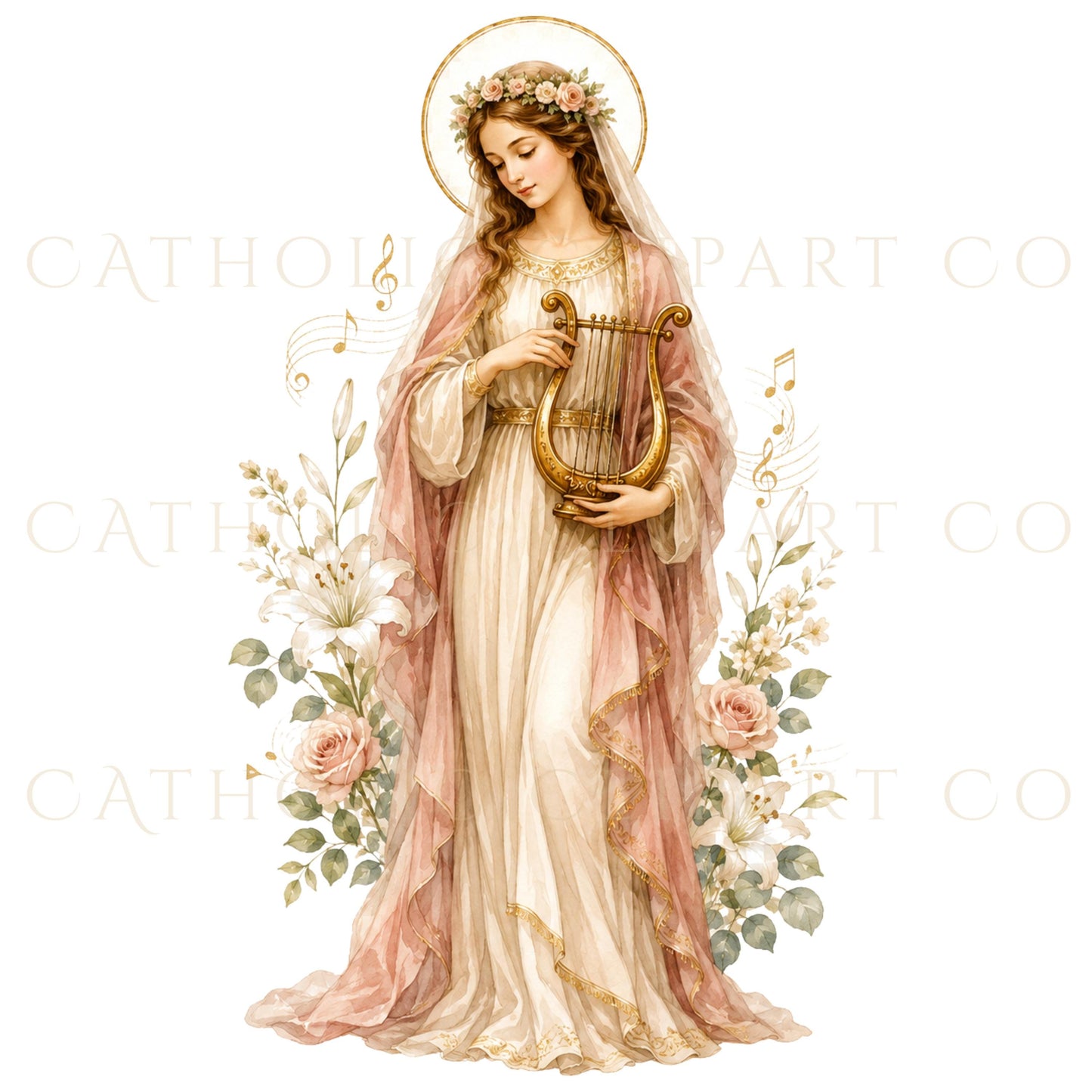 All Saints Day PNG bundle with St. Thérèse, St. Michael, St. Joseph, St. Francis, St. Cecilia and other Catholic saints / Paquete PNG de Todos los Santos con Santa Teresita, San Miguel, San José, San Francisco, Santa Cecilia y otros santos católicos