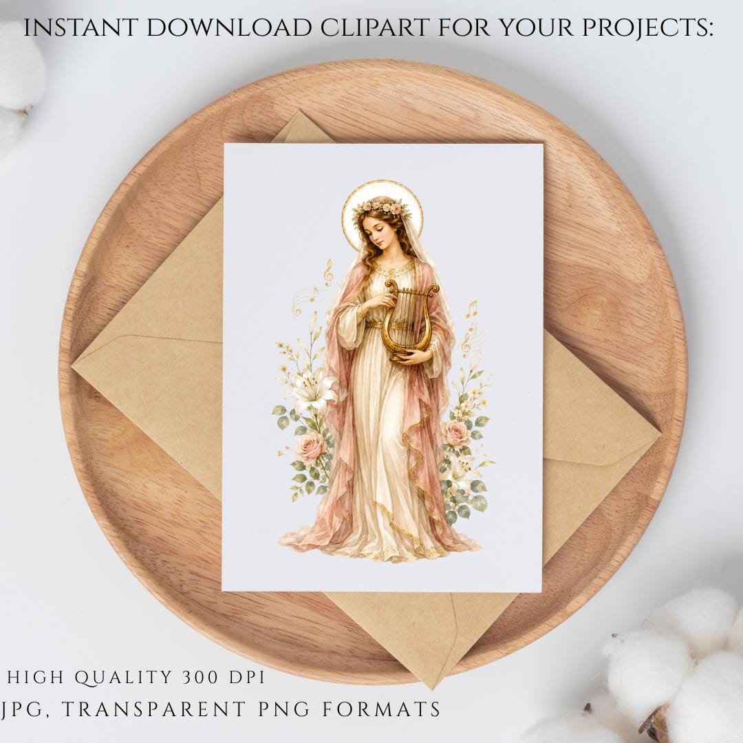All Saints Day Clipart PNG Bundle, Catholic Saints Clipart, Watercolor Saint Graphics, Religious Clipart, Commercial Use