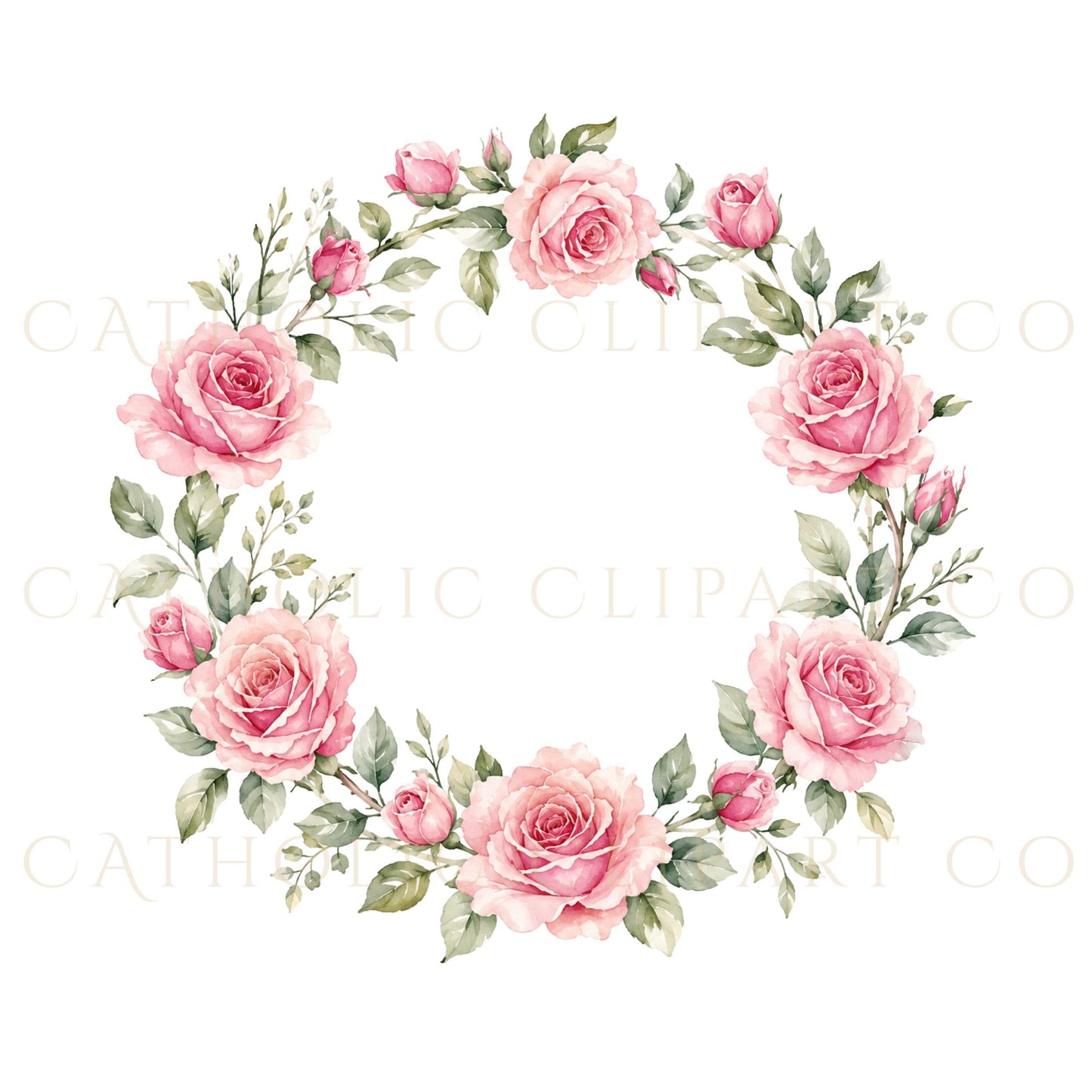 St Therese Little Flower shower of roses clipart for Catholic feast day and prayer resources | Clipart de Santa Teresita con lluvia de rosas para recursos católicos y fiesta religiosa