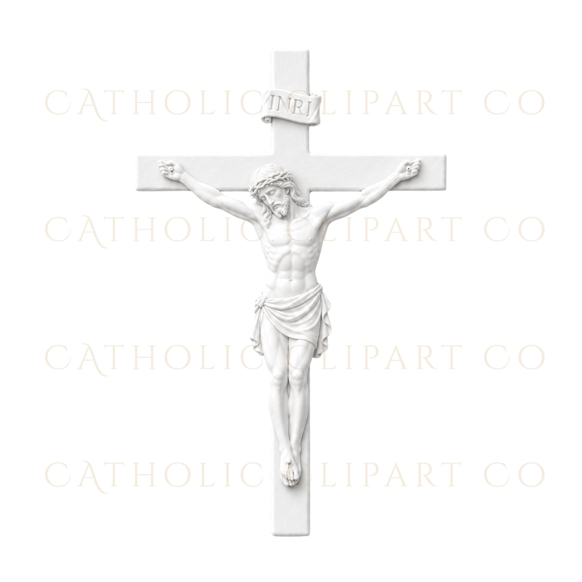 Christian white cross PNG for Canva templates and faith-based stationery / Cruz cristiana blanca en PNG para plantillas de Canva y papelería de fe
