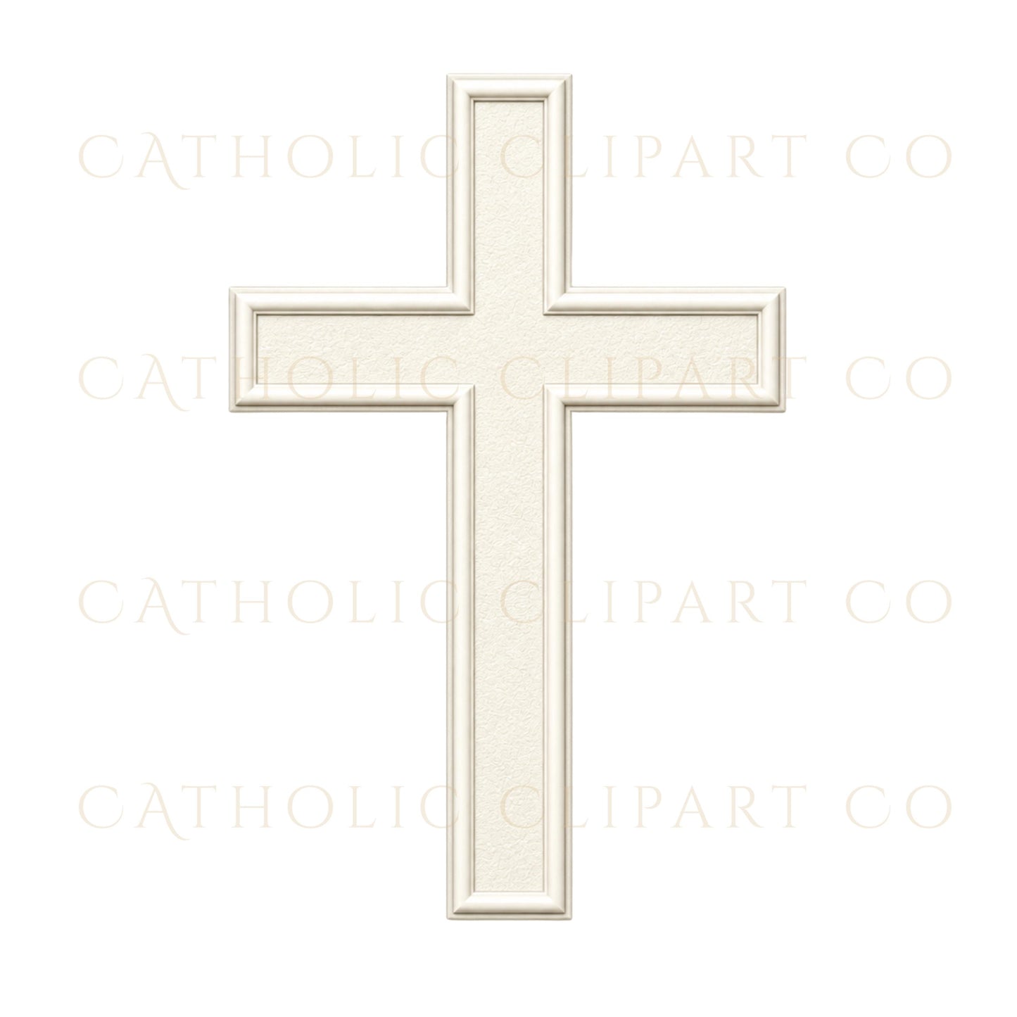 Decorative Catholic cross with embossed floral vine details / Cruz católica decorativa con detalles de enredaderas florales en relieve